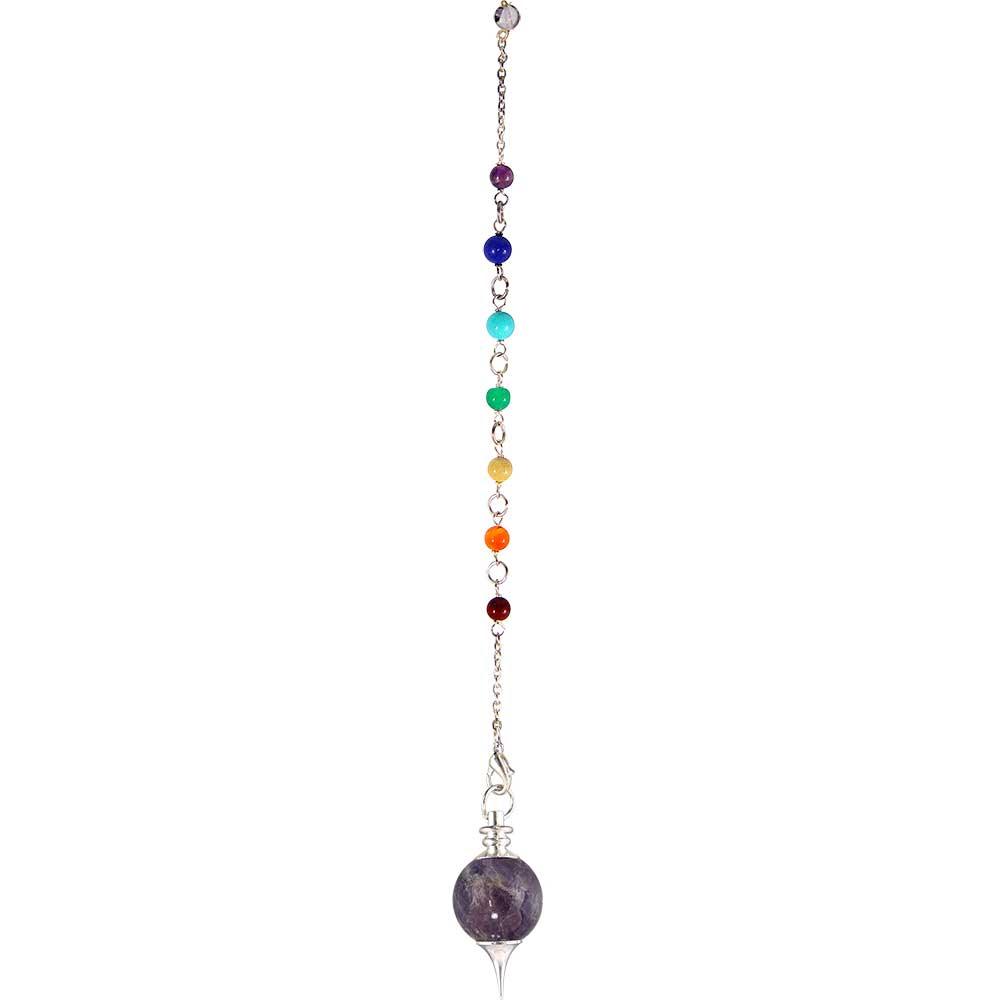 Amethyst Sephoroton Chakra Pendulum 10" Long - Premium Energy Healing Tool for Chakra Balancing and Spiritual Practice - The Celestial Boutique