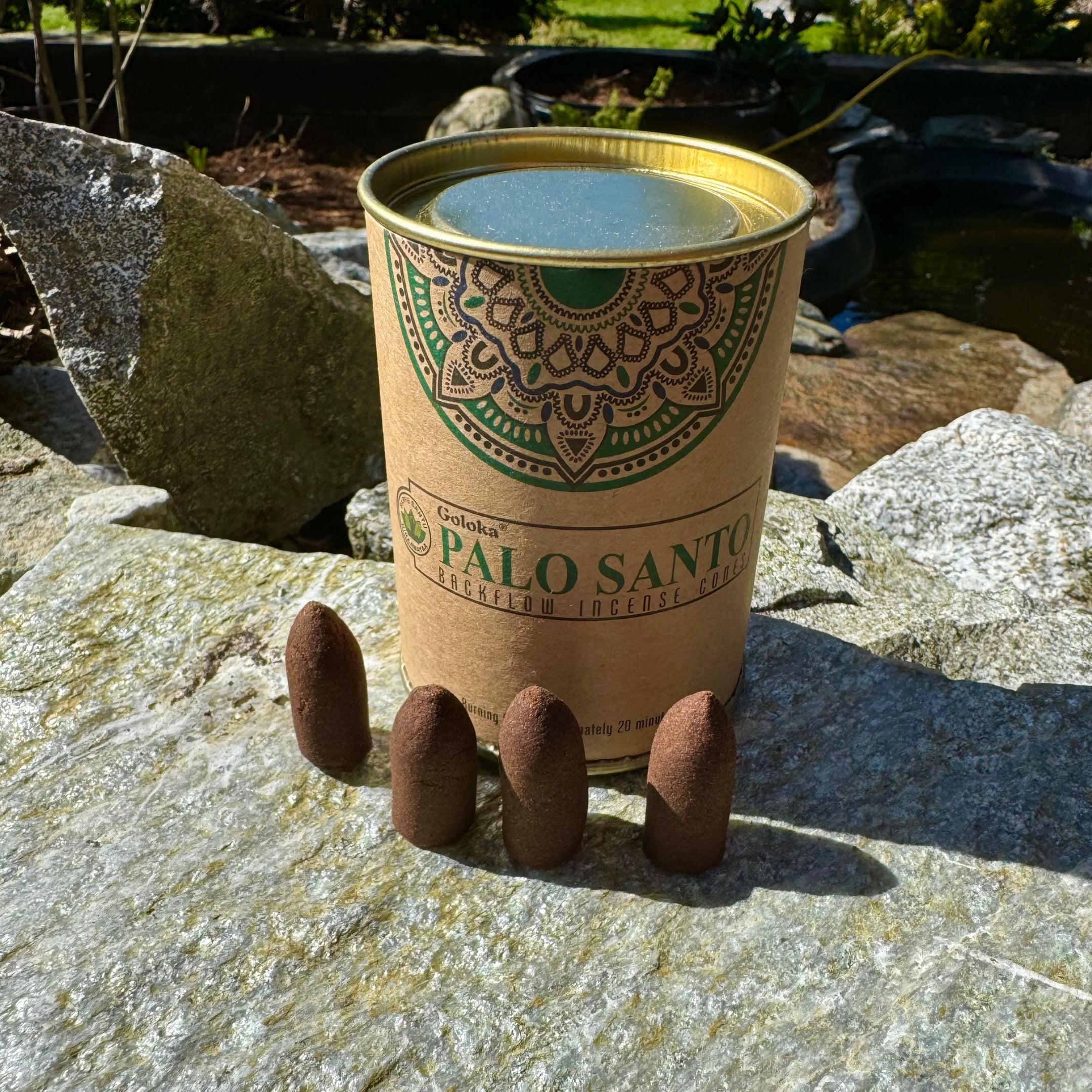 Goloka Backflow Incense Cones Can of 24 - Choose from 6 Scents for Aromatherapy and Meditation - The Celestial Boutique