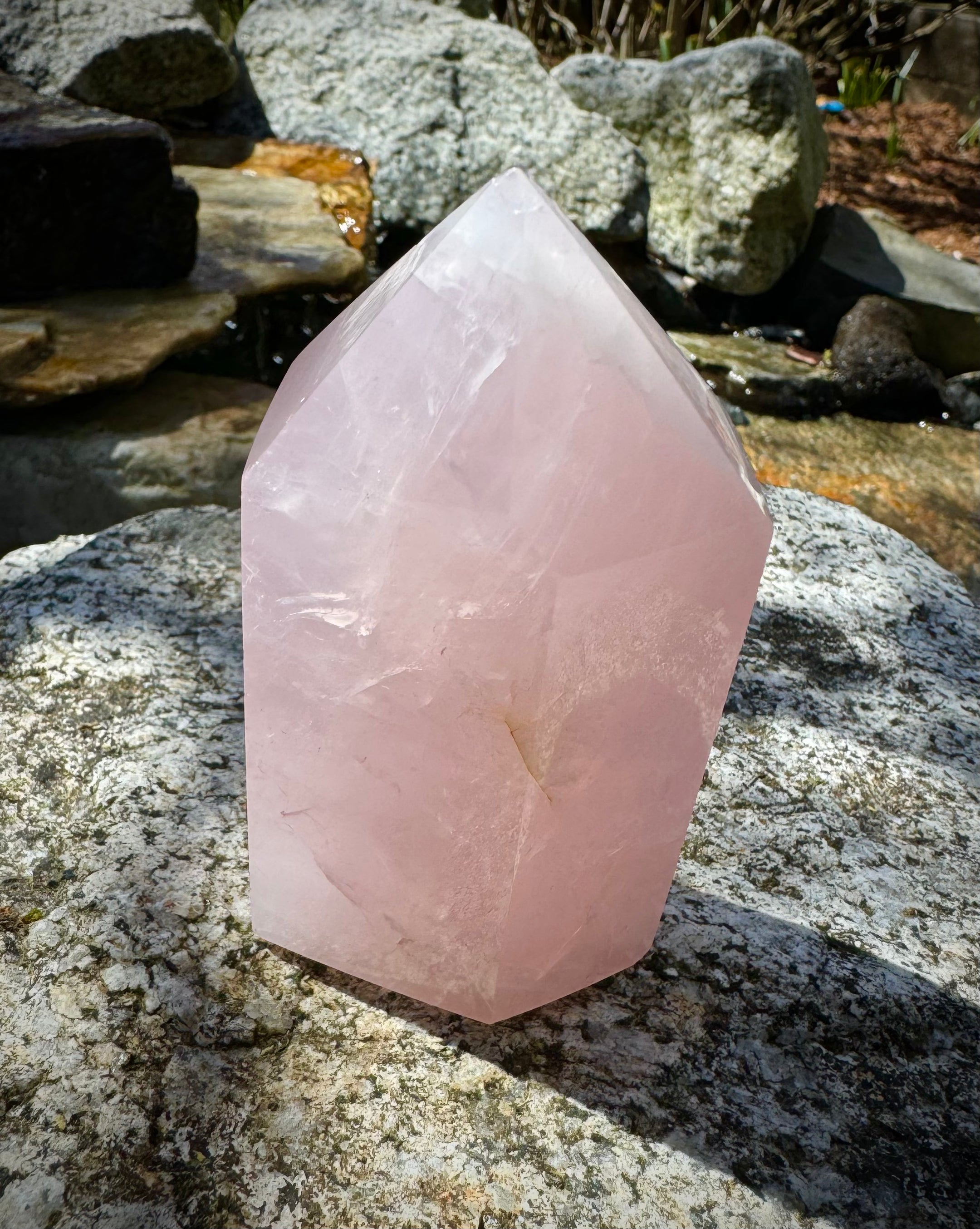 Beautiful Rose Quartz Tower from Brazil, A++ Quality, High Grade - The Celestial Boutique
