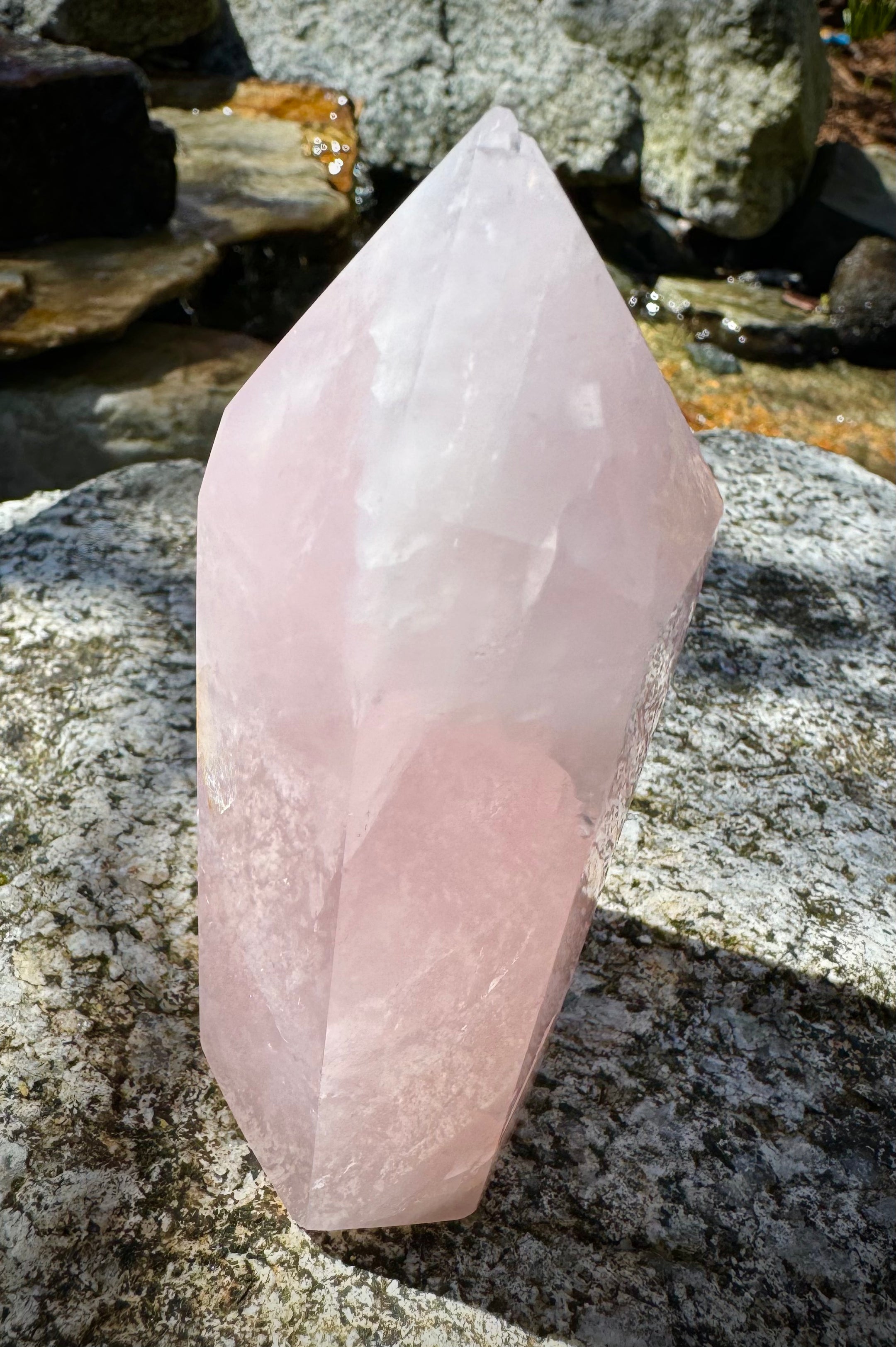 Beautiful Rose Quartz Tower from Brazil, A++ Quality, High Grade - The Celestial Boutique