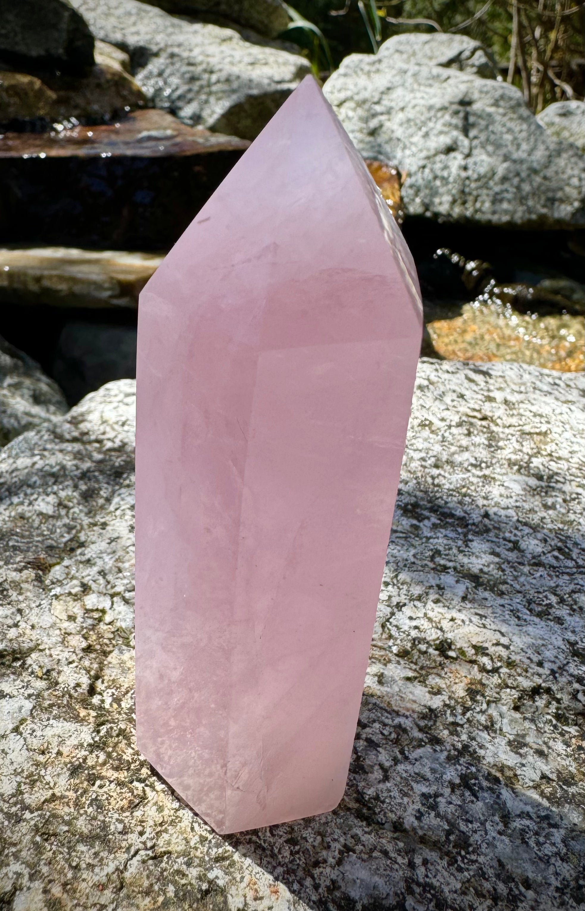 Beautiful Rose Quartz Tower from Brazil, A++ Quality, High Grade - The Celestial Boutique