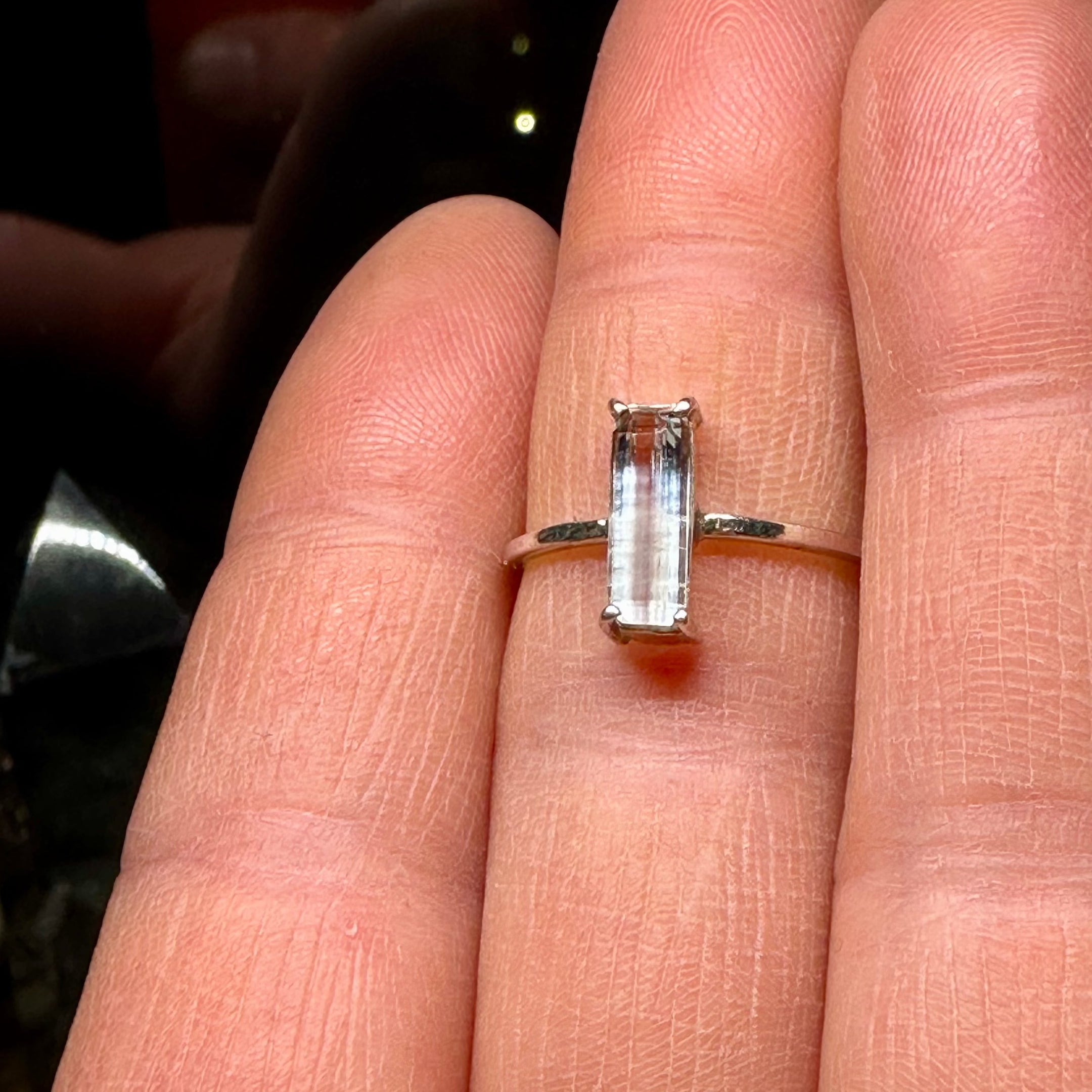 Aquamarine Faceted Sterling Silver .925 Ring, Beautiful and Authentic! Size 8.5 - The Celestial Boutique