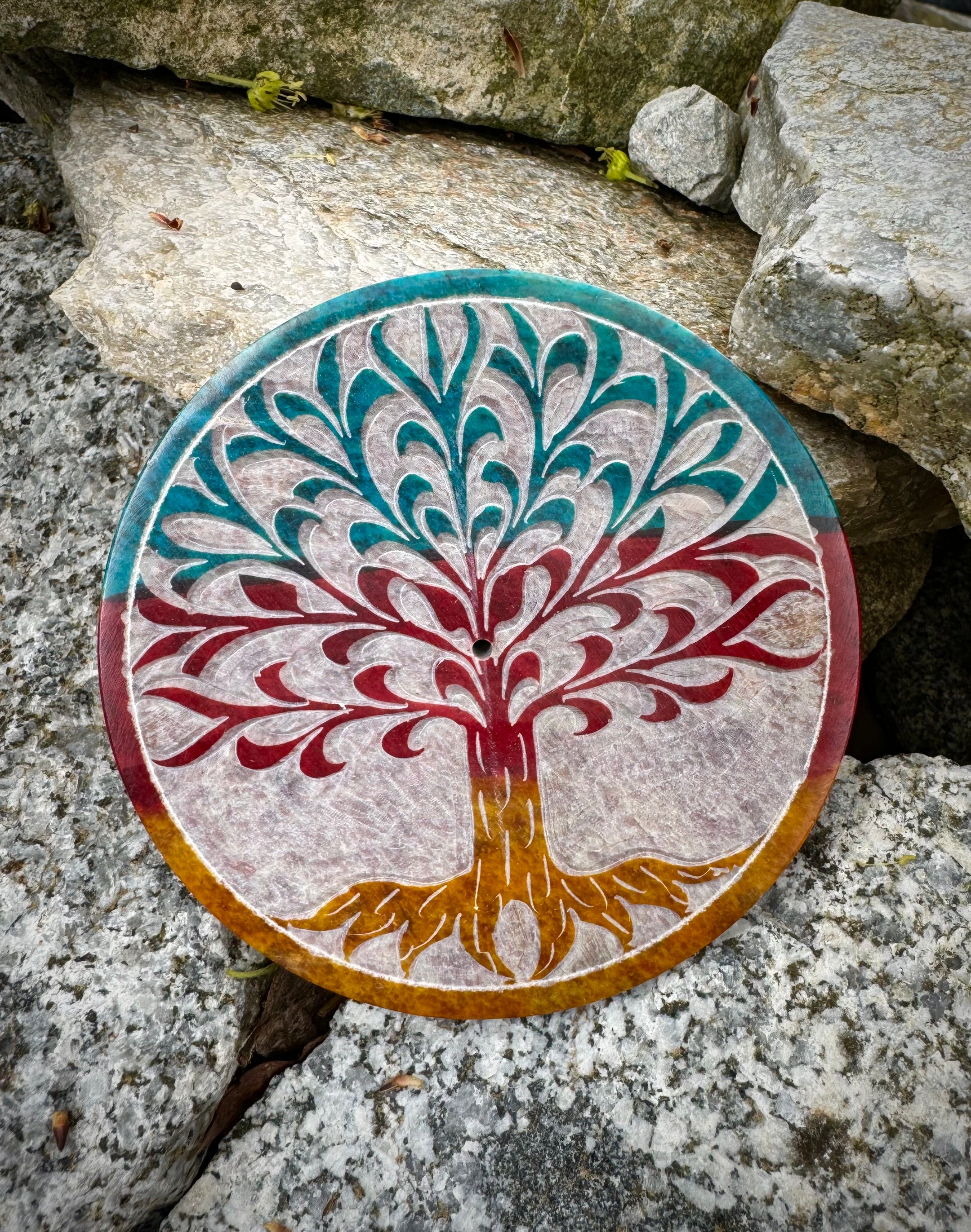 Soapstone Tree of Life Incense Holder 4" - Elegant and Durable Holder for Incense Sticks and Cones - The Celestial Boutique