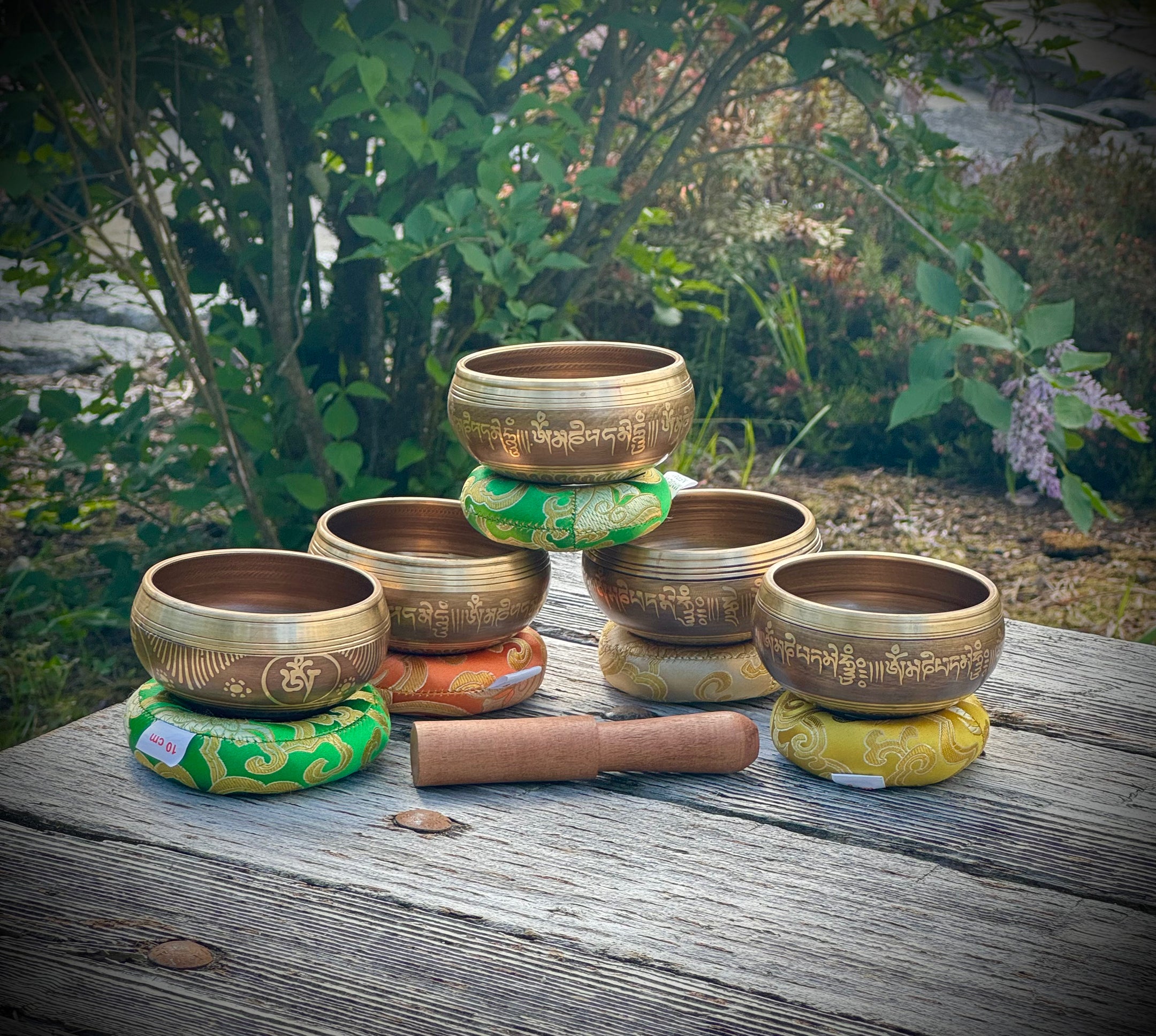 Beautiful Etched with Design Tibetan Singing bowls 3.5 Inch, 5 designs, Handmade from Nepal - The Celestial Boutique