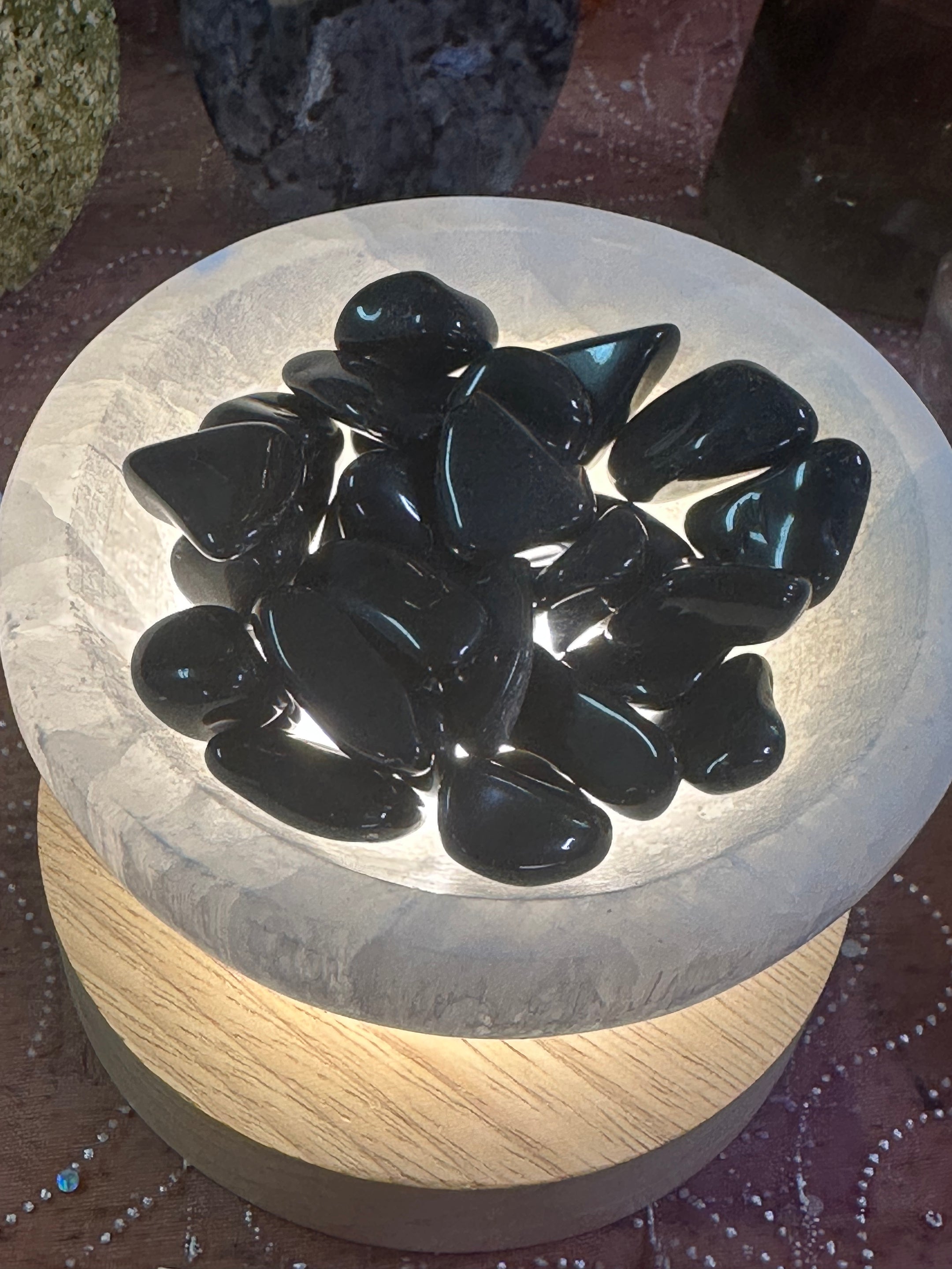 Beautiful Black Obsidian Tumbled Stones from Brazil - Top Quality, Available in Packs of 50 Grams and 100 Grams for Healing and Home Decor - The Celestial Boutique