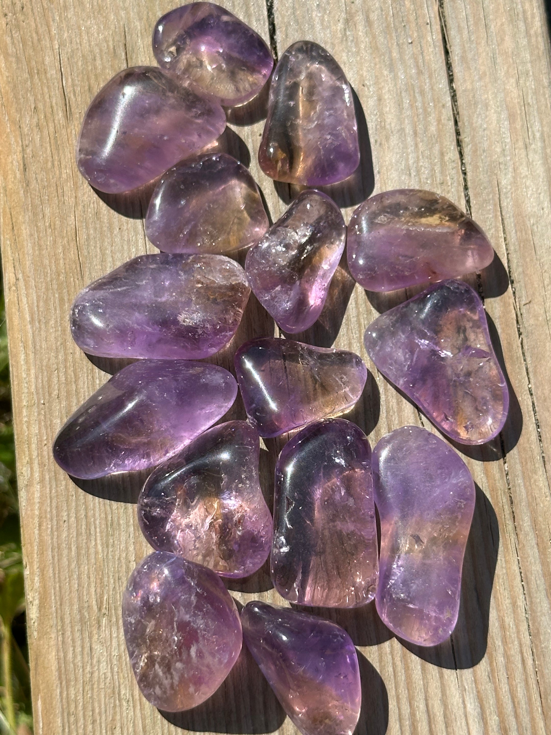 Beautiful Ametrine Tumbled Stones from Brazil - Top Quality, Available in Packs of 50g and 100g for Healing and Home Decor - The Celestial Boutique