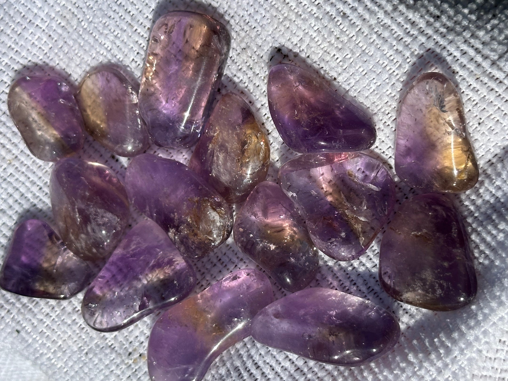 Beautiful Ametrine Tumbled Stones from Brazil - Top Quality, Available in Packs of 50g and 100g for Healing and Home Decor - The Celestial Boutique