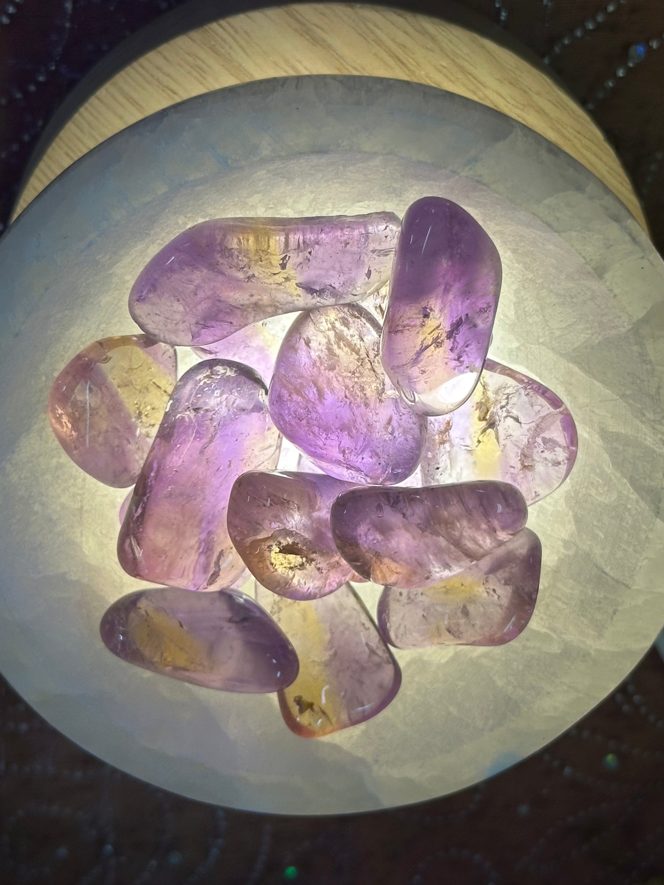 Beautiful Ametrine Tumbled Stones from Brazil - Top Quality, Available in Packs of 50g and 100g for Healing and Home Decor - The Celestial Boutique