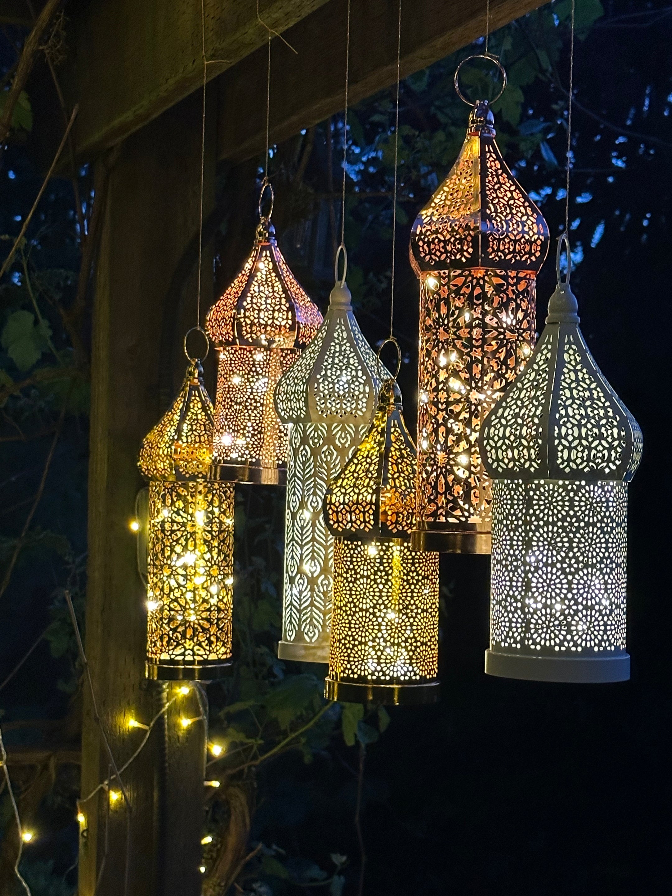 Beautiful Moroccan Lanterns, LED Light, Battery powered, Unique and High Quality - The Celestial Boutique