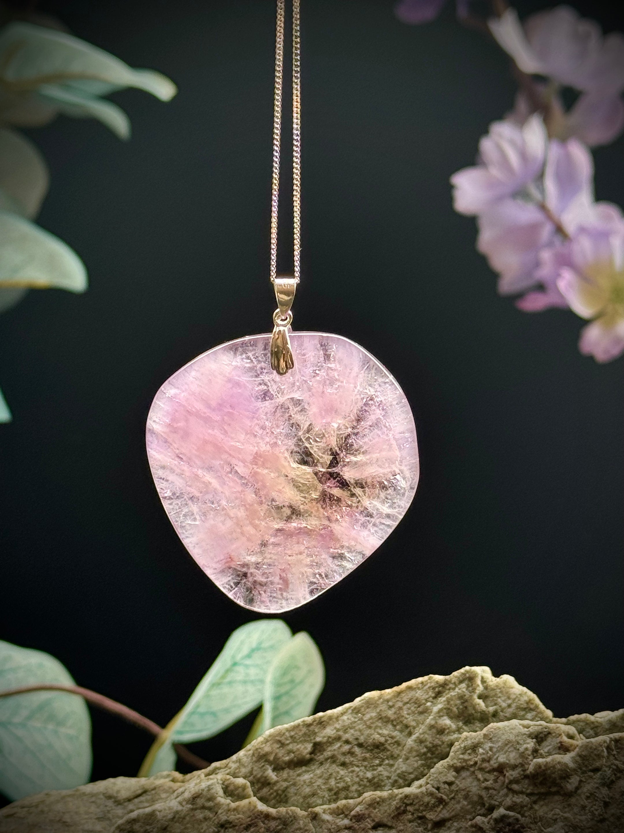 Natural Auralite 23 Freeform Pendant Necklace, With or Without Chain, Authentic, Beautiful and Rare - The Celestial Boutique