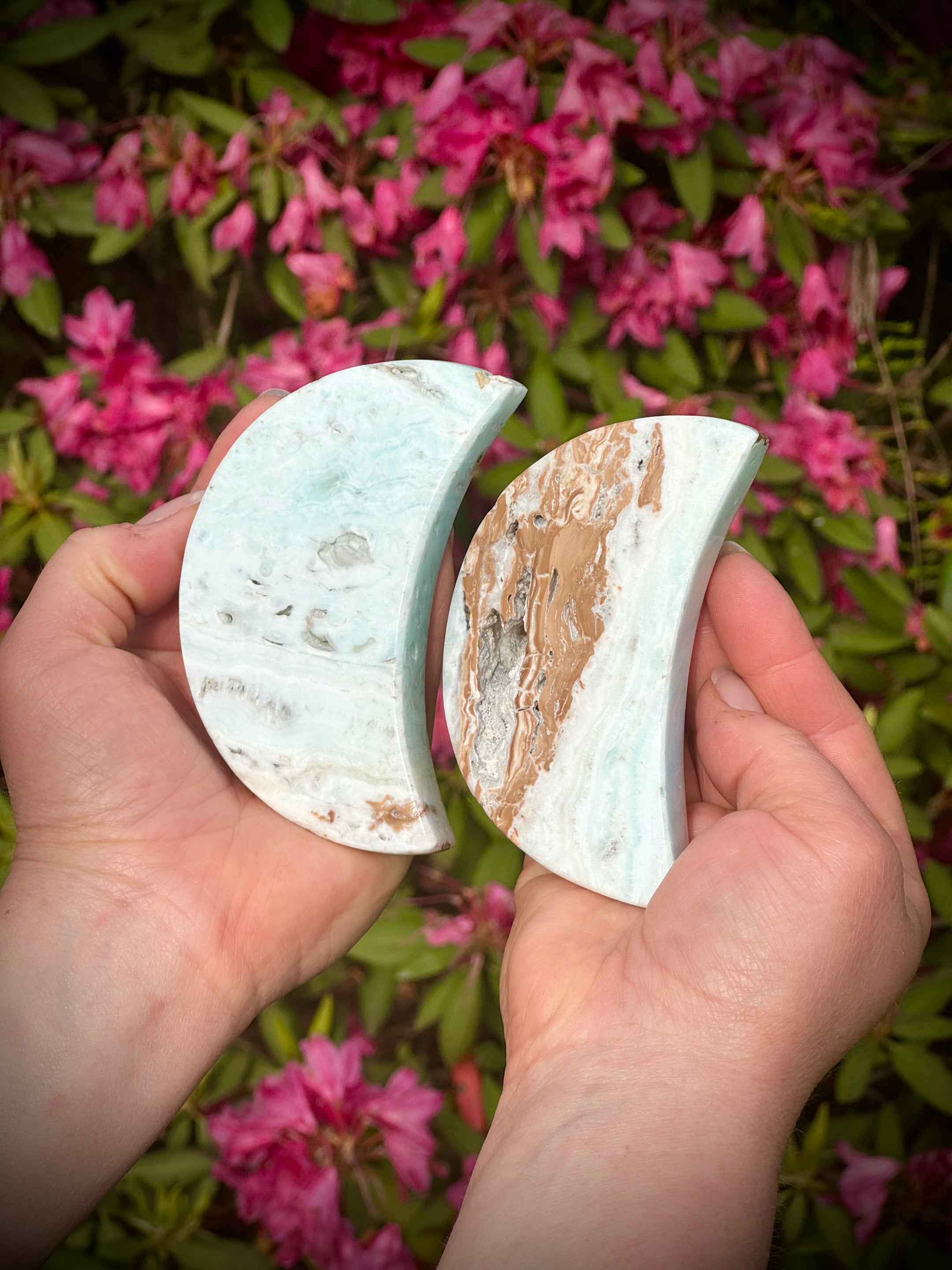 Sculptures naturelles de lune en calcite des Caraïbes Druzy du Pakistan, qualité A++, belles et authentiques !