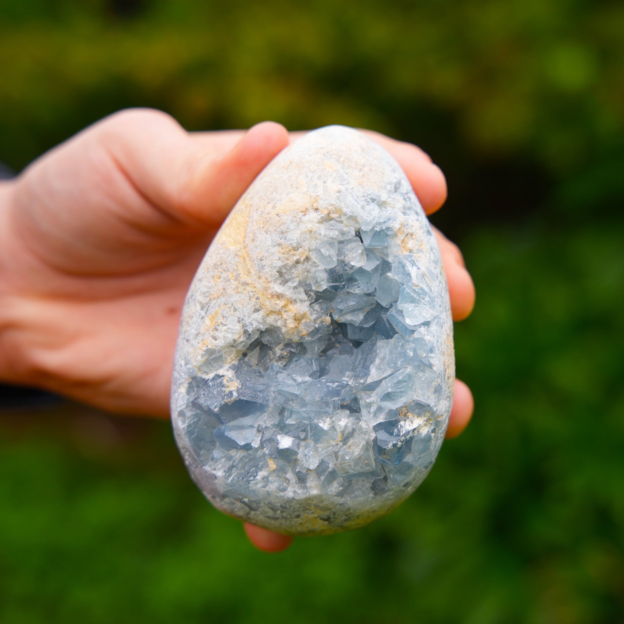 Natural Celestite Cluster Egg, 0.86KG, Clear Beautiful Cubes, High-Quality, Rare and Stunning Specimen, Spiritual Healing Stone