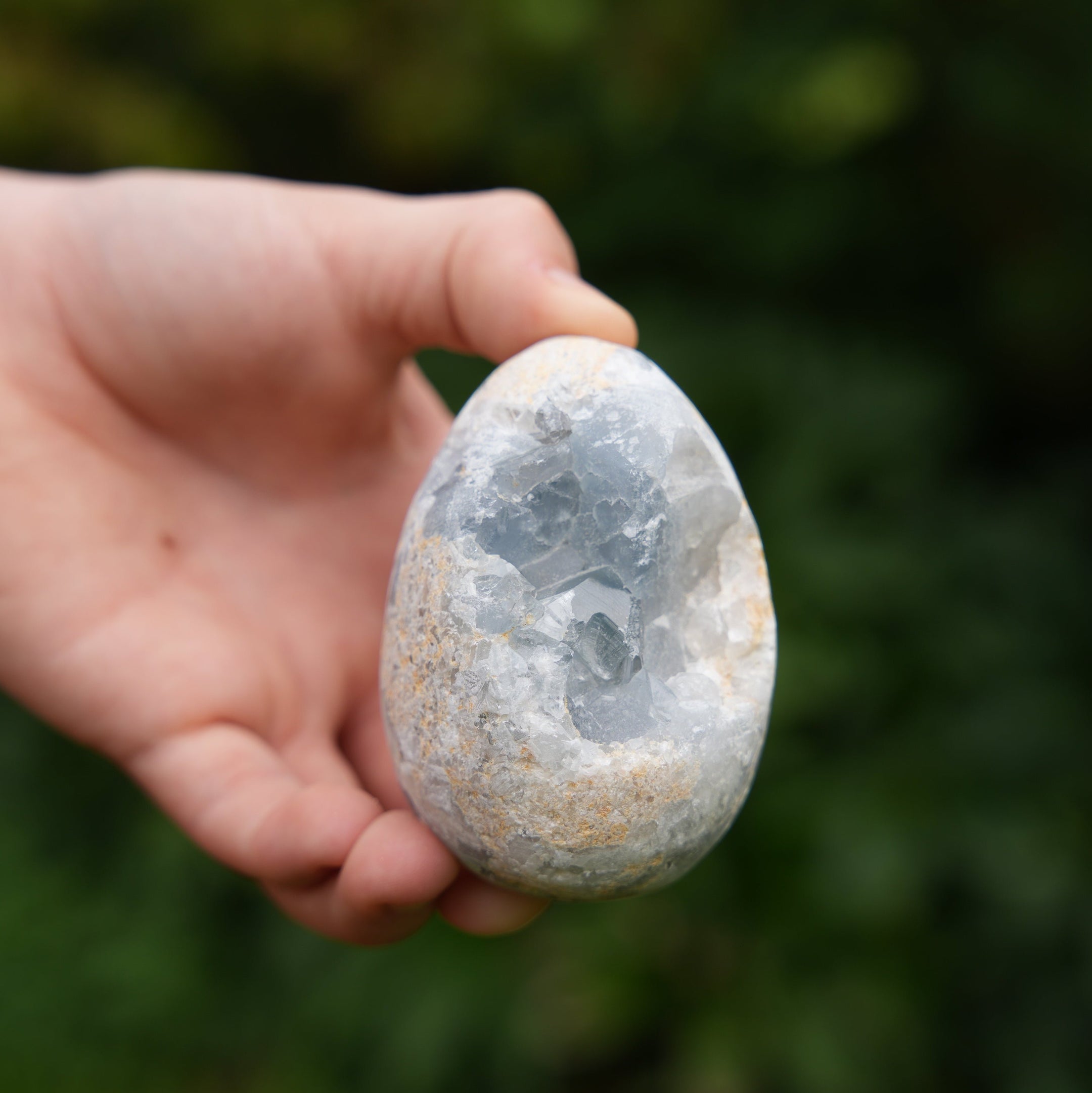 Natural Celestite Cluster Egg, 0.41KG, Clear Beautiful Cubes, High-Quality, Rare and Stunning Specimen, Spiritual Healing Stone