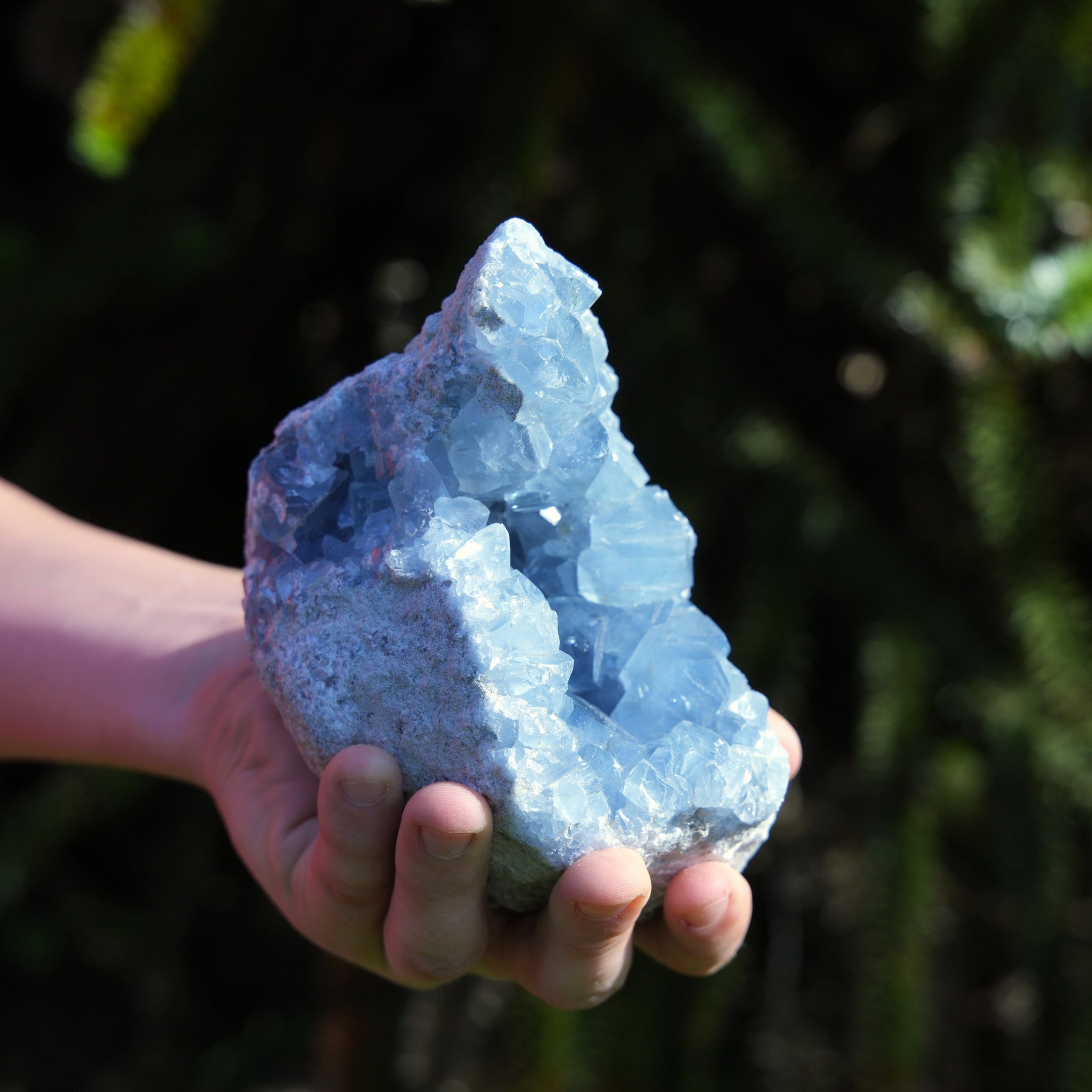 Large Natural Celestite Cluster A+++, 1.77KG, Clear, Big Cubes, Quality, Beautiful and Rare