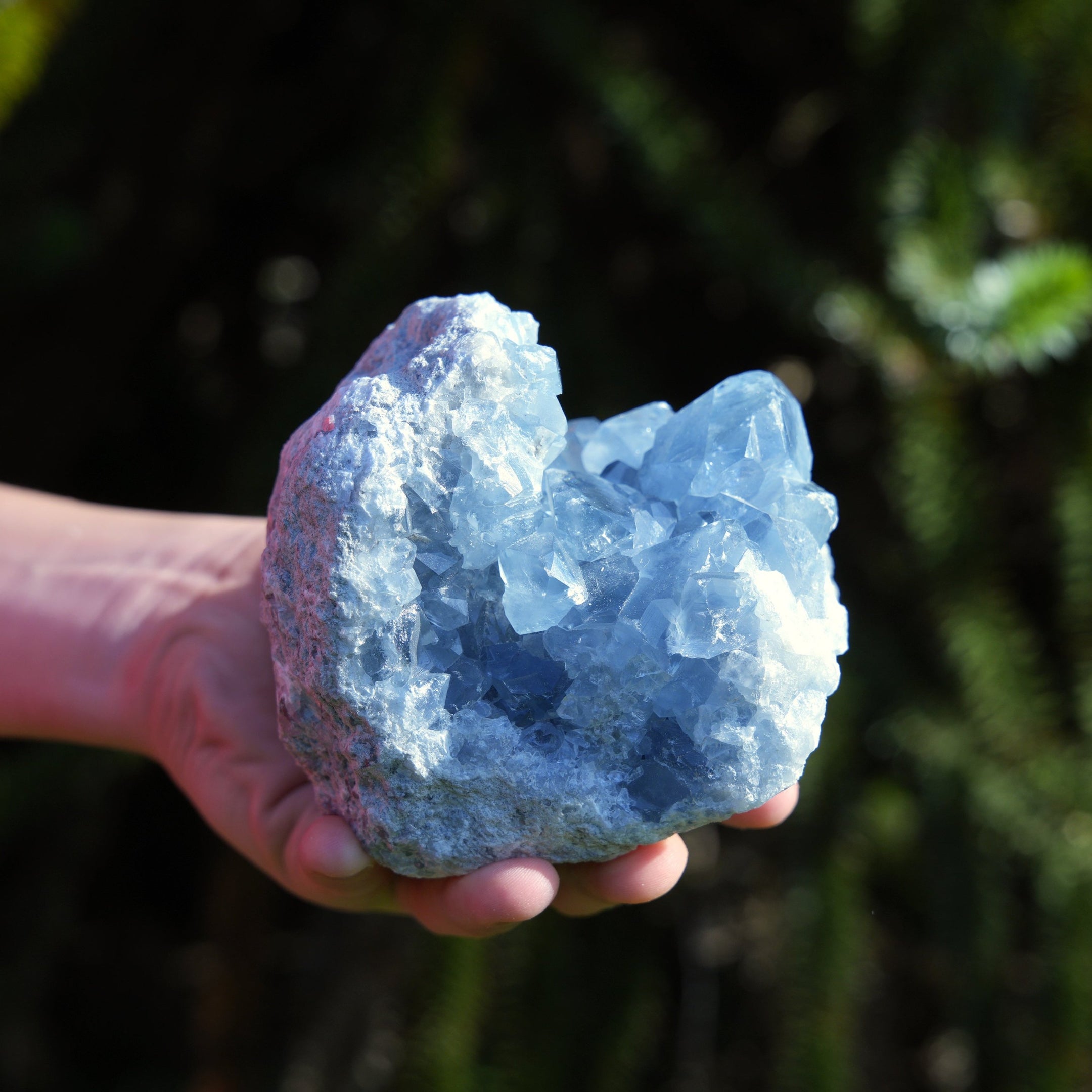 Large Natural Celestite Cluster A+++, 1.45KG, Clear, Big Cubes, Quality, Beautiful and Rare