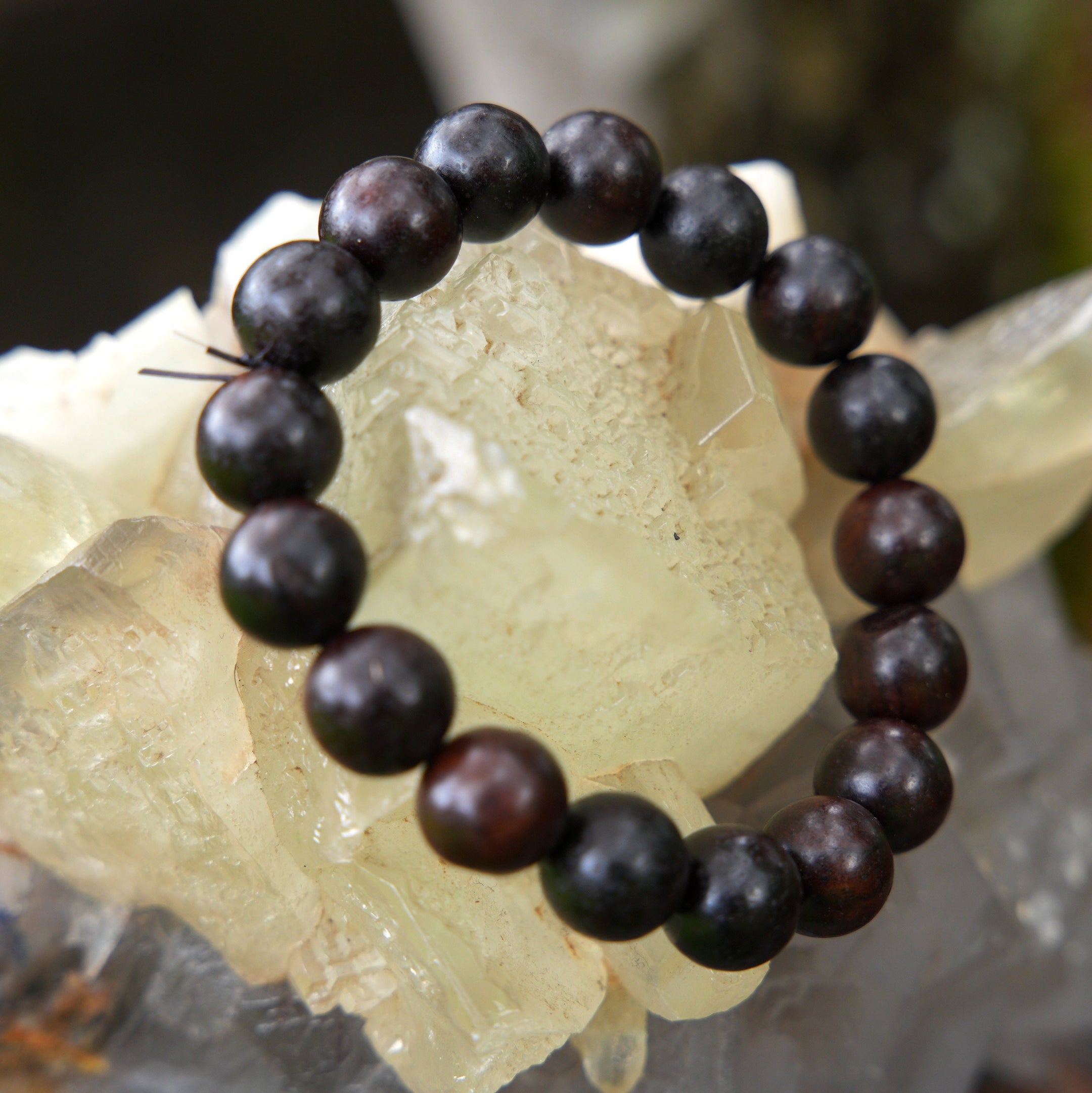 Beautiful 12mm Purple Rosewood Bead Bracelet – Handcrafted with Spiritual and Calming Energy