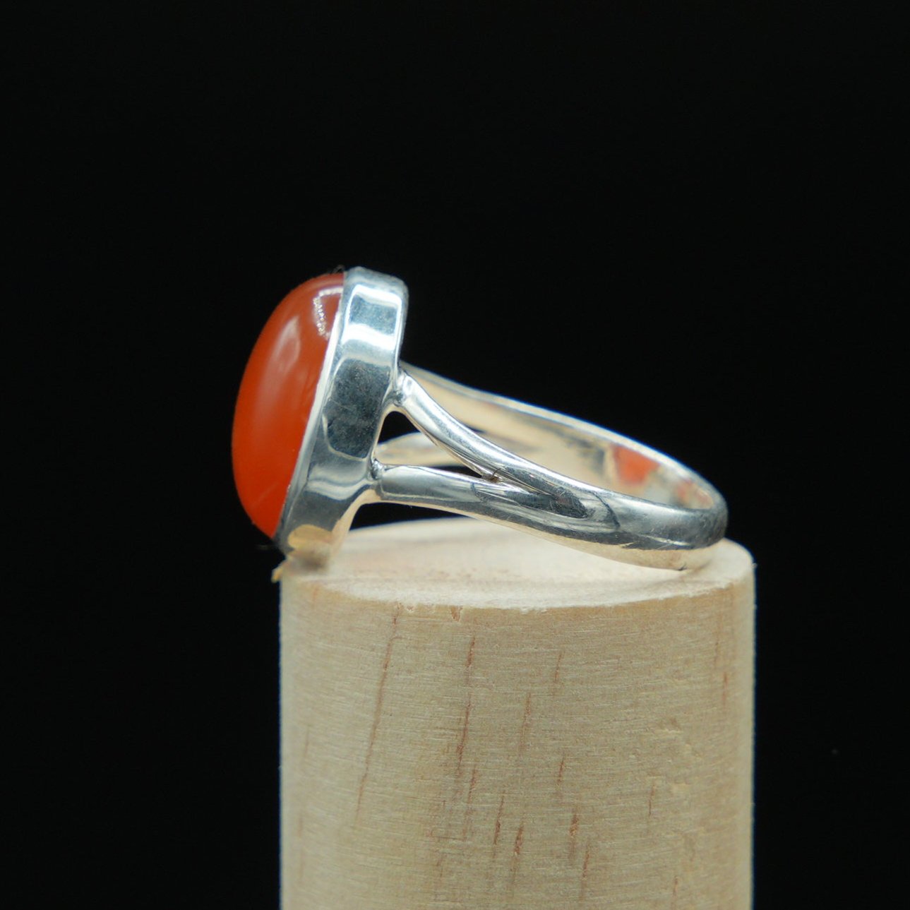 Carnelian Ring in Sterling Silver, Handmade Jewelry, Size 6, Celestial Elegance, Courage and Creativity Gift