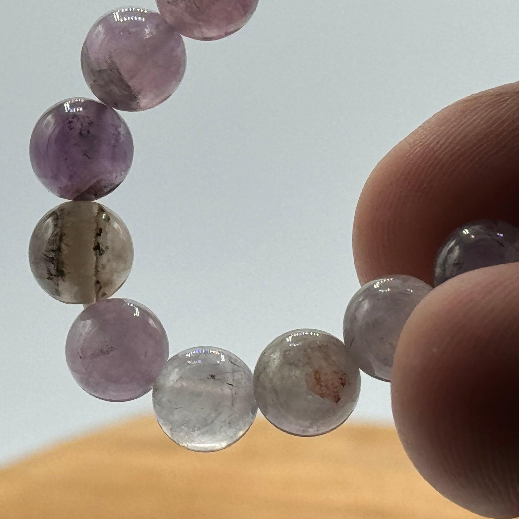 Bracelet de perles Natural Auralite 23 8mm, bande extensible, bijoux en pierres précieuses authentiques, cristal de guérison, cadeau unisexe, bracelet spirituel