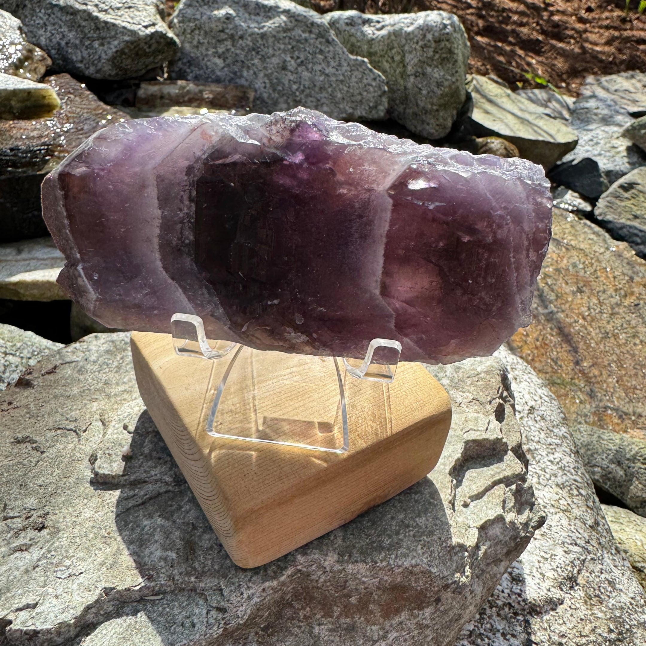 Natural Auralite 23 Point with Dusty Red Cap 347g, Authentic, Beautiful, Rare Gemstone, Healing Crystal, Statement Piece - The Celestial Boutique