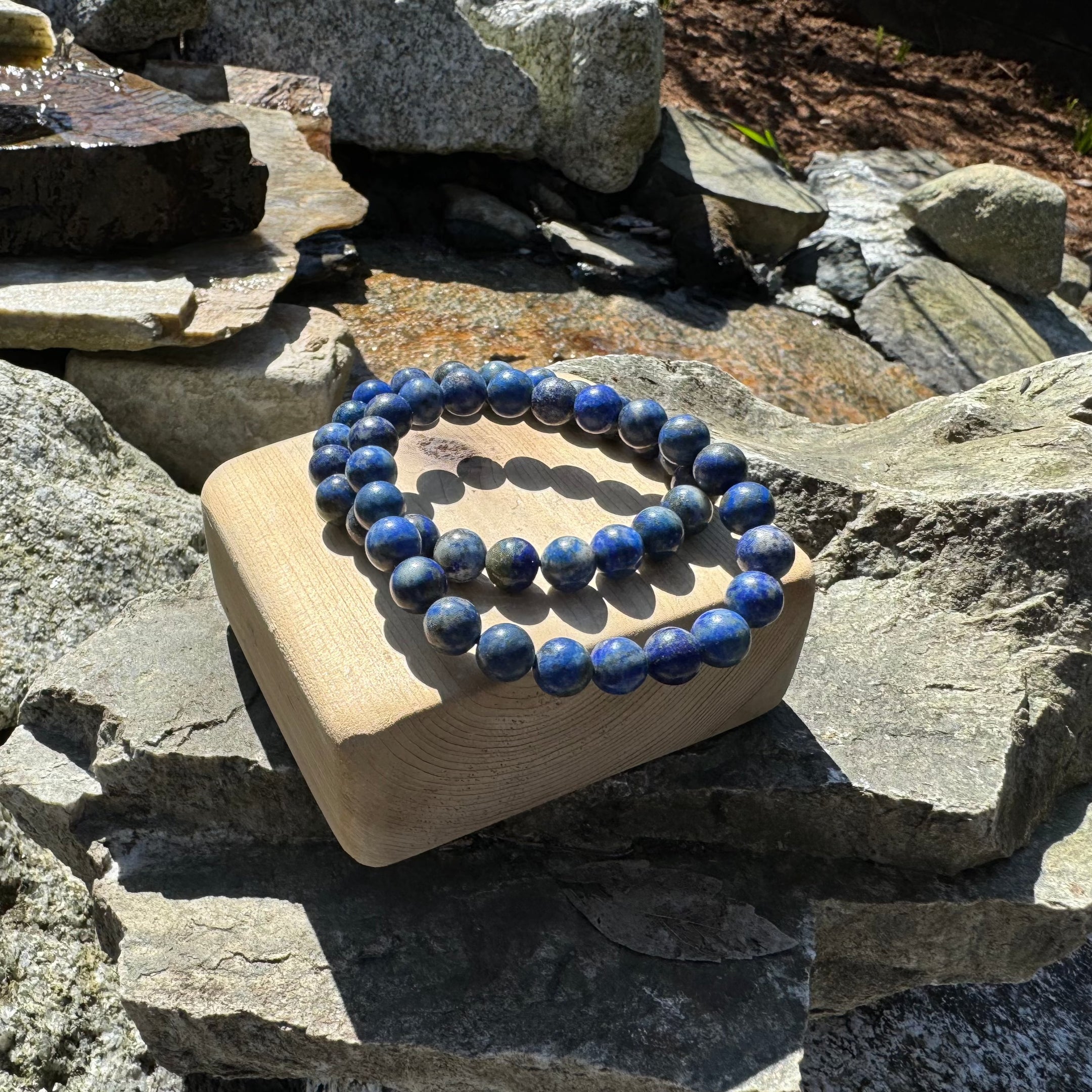 Bracelet de perles Lapis Lazuli naturel de 8 mm, bande extensible, bijoux en pierres précieuses faits à la main, cristal de guérison, cadeau unisexe, bracelet de sagesse