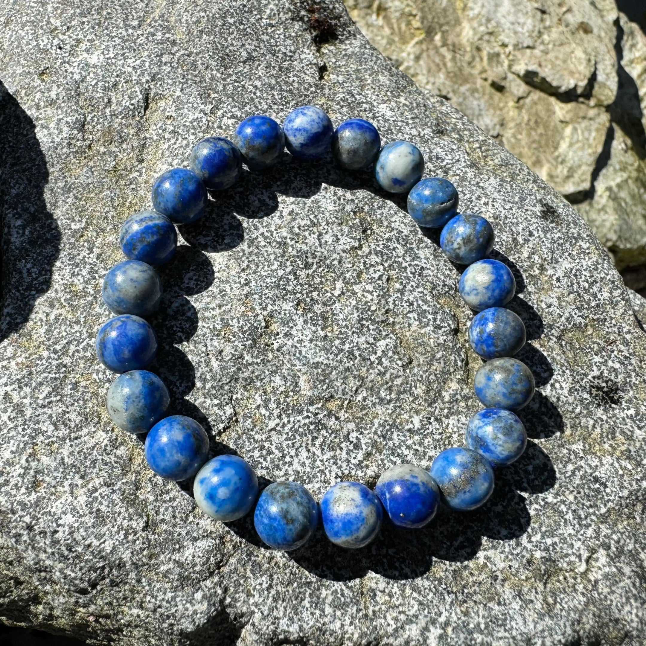 Bracelet de perles Lapis Lazuli naturel de 8 mm, bande extensible, bijoux en pierres précieuses faits à la main, cristal de guérison, cadeau unisexe, bracelet de sagesse