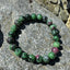 Natural Ruby Zoisite 8mm Bead Bracelet, Stretch Band, Handmade Gemstone Jewelry, Healing Crystal, Unisex Gift, Harmony Bracelet