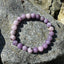 Natural Lepidolite 8mm Bead Bracelet, Stretch Band, Handmade Gemstone Jewelry, Healing Crystal, Unisex Gift, Calming Bracelet