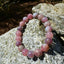 Natural Pink Star Lavender Quartz Bracelet with 10mm Beads, Stretch Band | Handmade Stone Bracelet