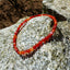 Natural Carnelian Bead Bracelet on Stretch Band 4mm - Elegant Healing Crystal Jewelry for Vitality and Courage