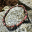 Natural Rhodonite Bead Bracelet 4mm on Stretch Band - Elegant Healing Crystal Jewelry for Emotional Balance and Love