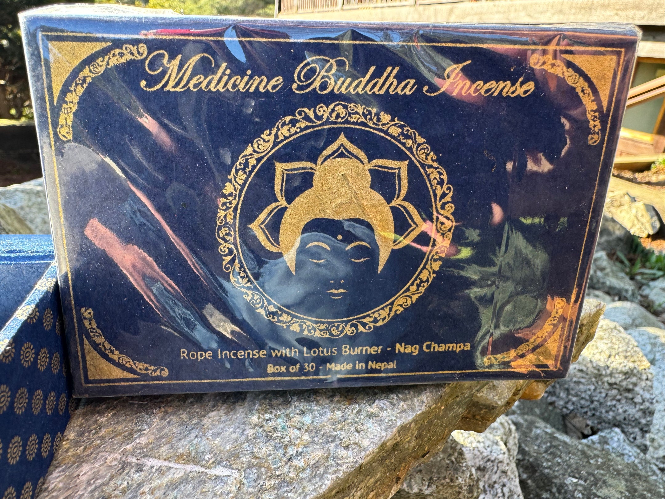 Medicine Buddha Rope Incense - 30 Ropes with Lotus Holder - Choose from 2 Scents for Healing and Meditation - The Celestial Boutique