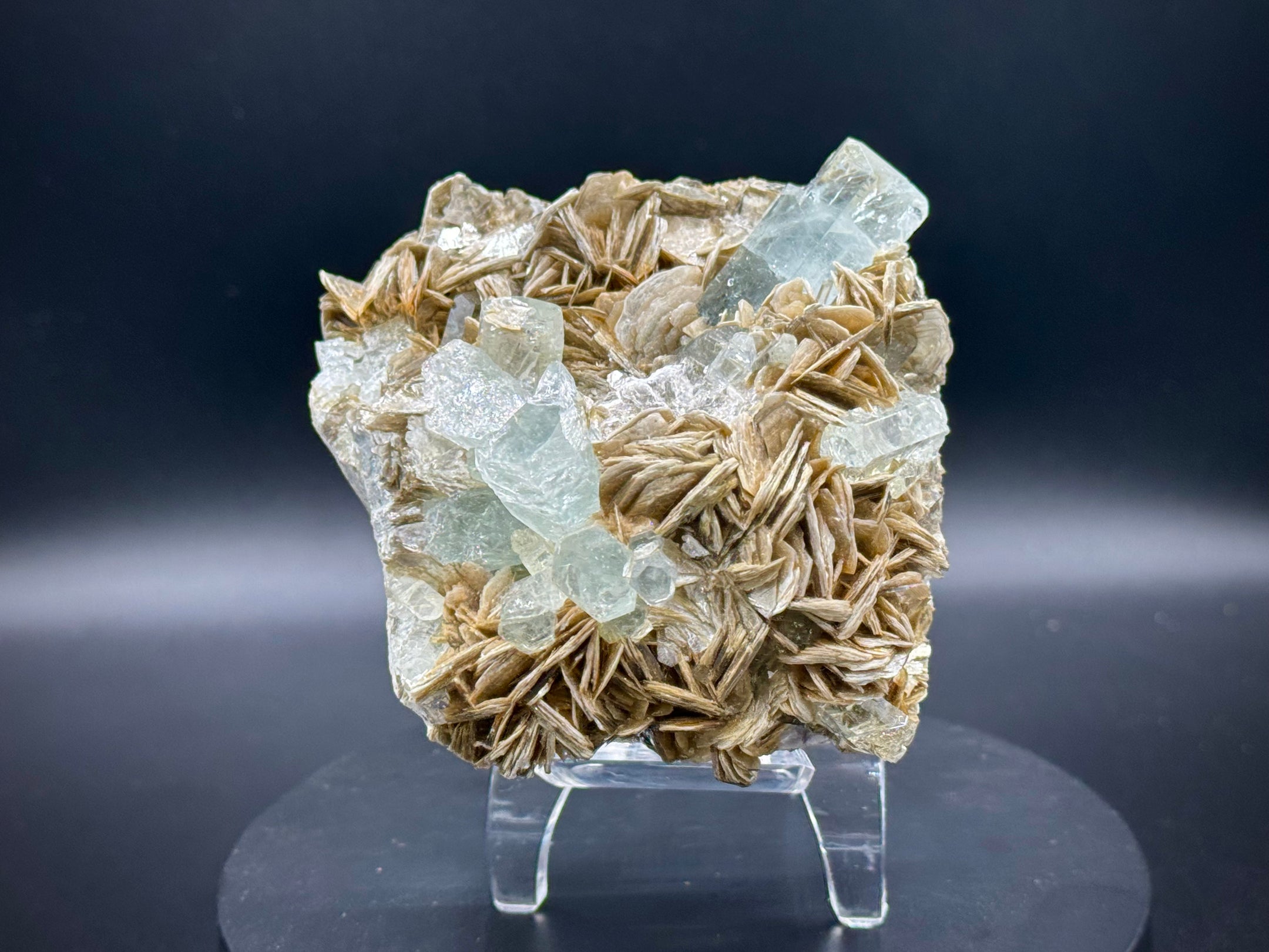 Beautiful Aquamarine with Mica Cluster from Pakistan, Top Grade, A++ Quality - The Celestial Boutique