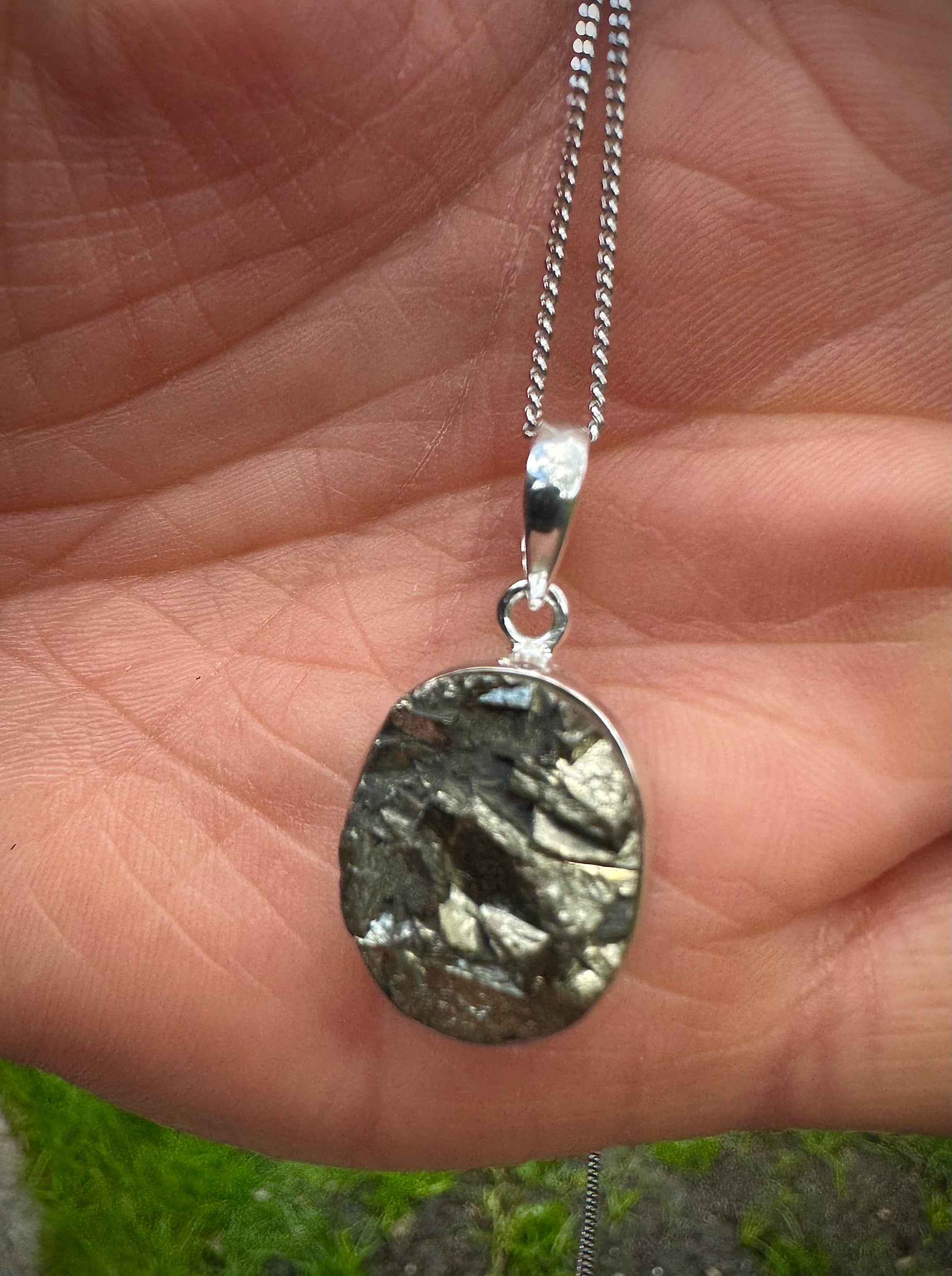 Pyrite Druzy Pendant Necklace - 925 Sterling Silver, Stunning Gemstone Jewelry, Beautiful with or without Chain - The Celestial Boutique