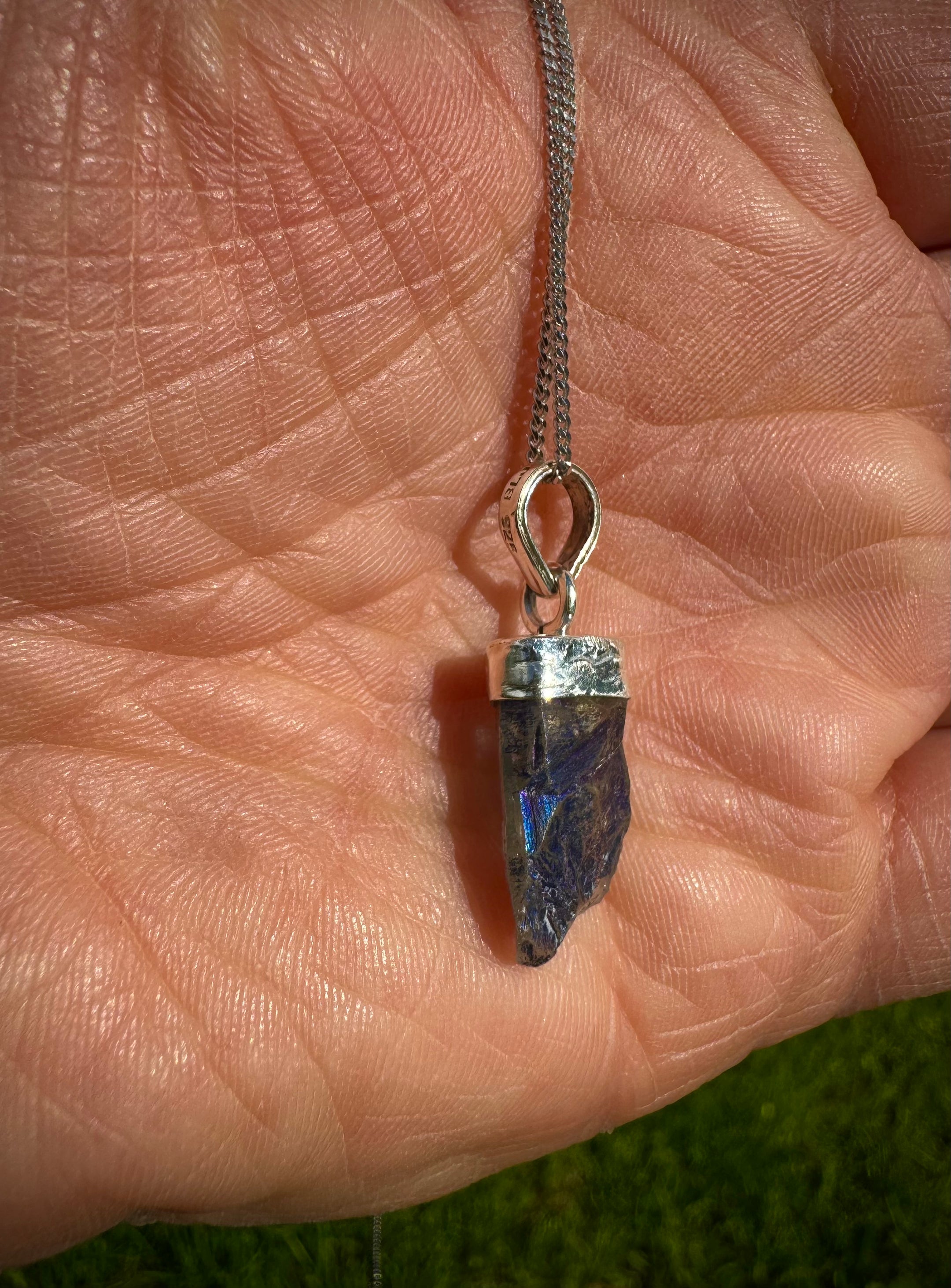 Aura Quartz Blade Pendant Necklace - 925 Sterling Silver, Stunning Gemstone Jewelry, Beautiful with or without Chain - The Celestial Boutique