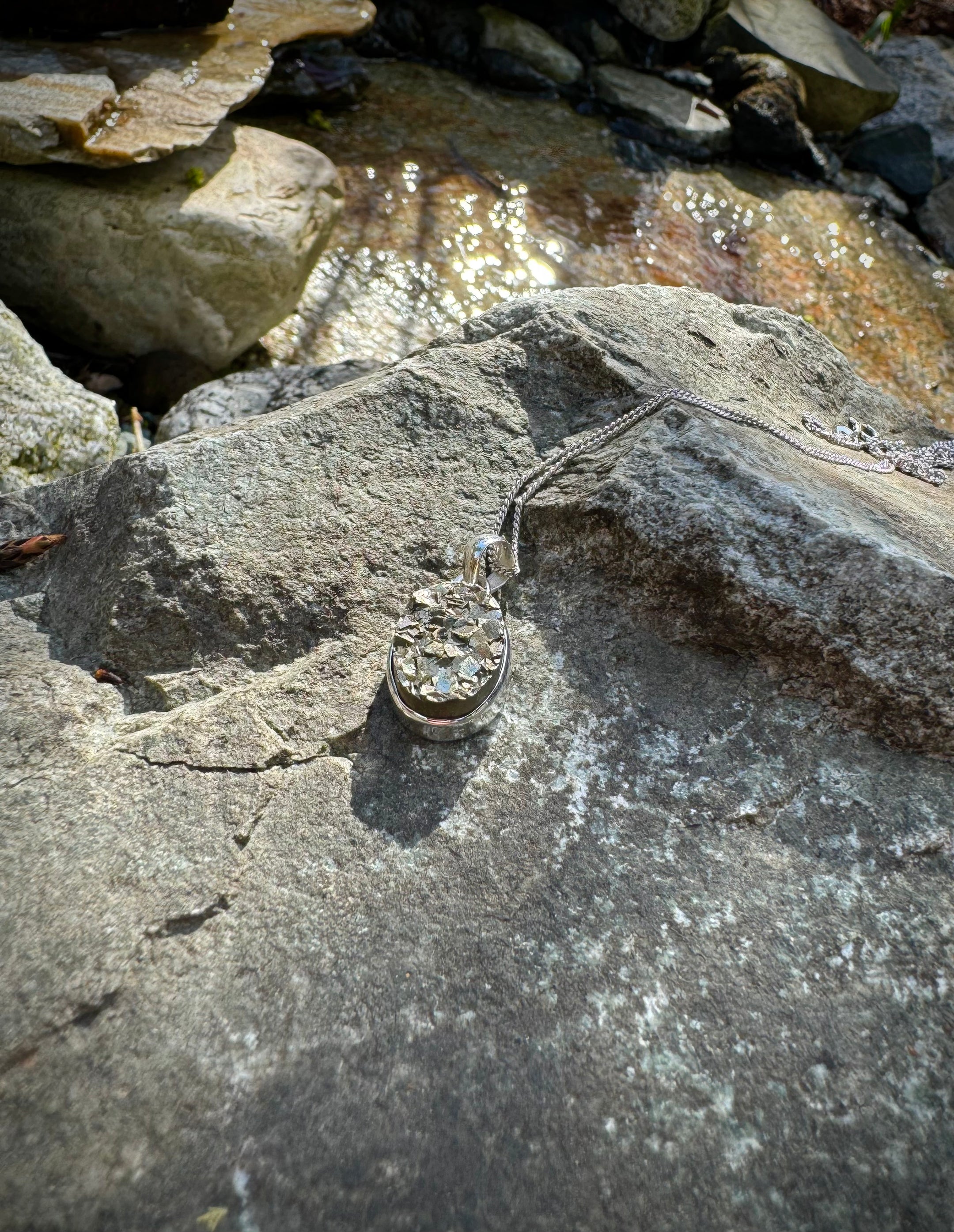 Pyrite Druzy Pendant Necklace - 925 Sterling Silver, Beautiful with or without Chain! - The Celestial Boutique