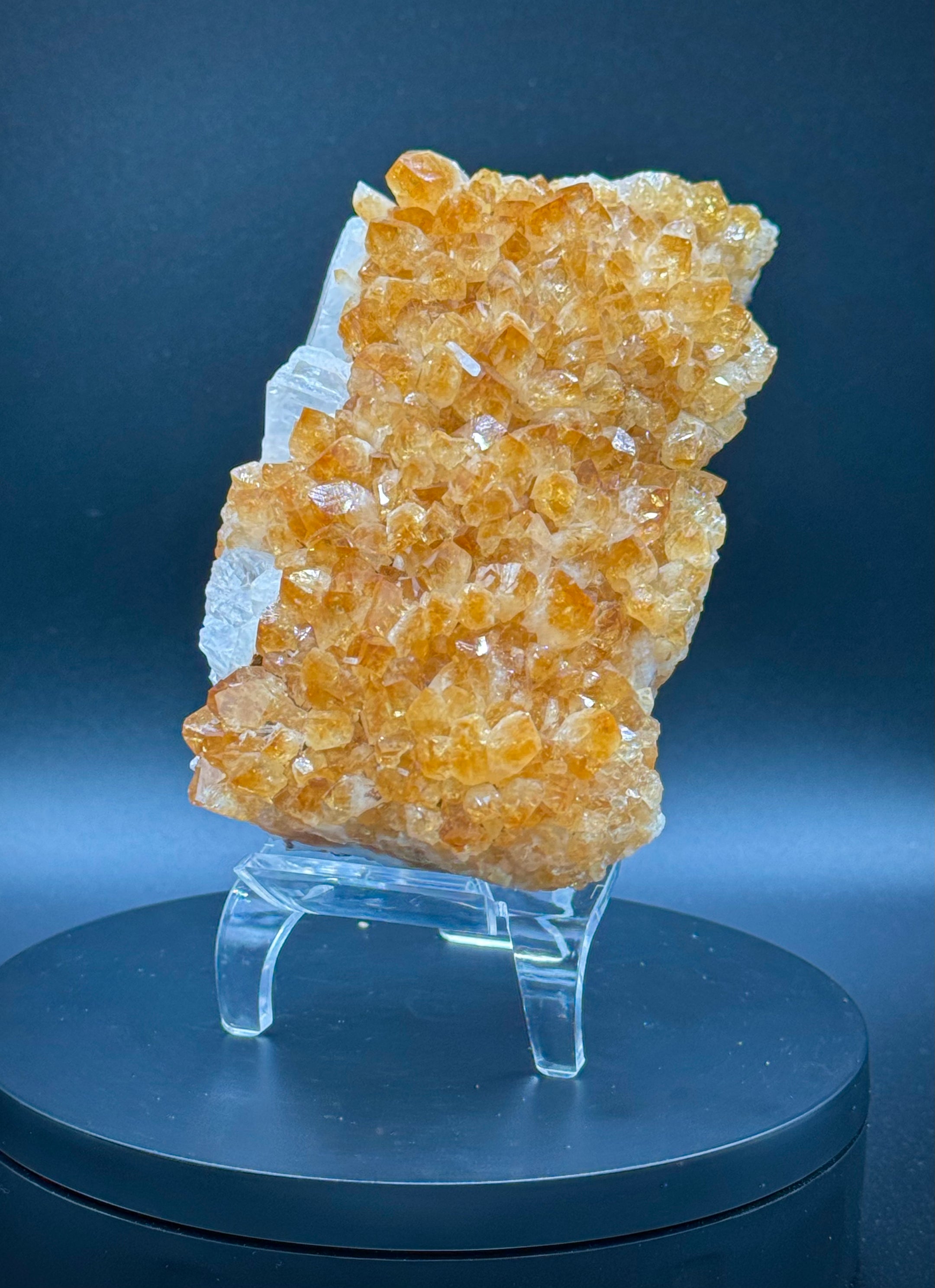 Beautiful Large Citrine Cluster with Quartz Inclusion from Brazil, 797 Grams, A+++ Super Extra Quality, Heat Treated - The Celestial Boutique