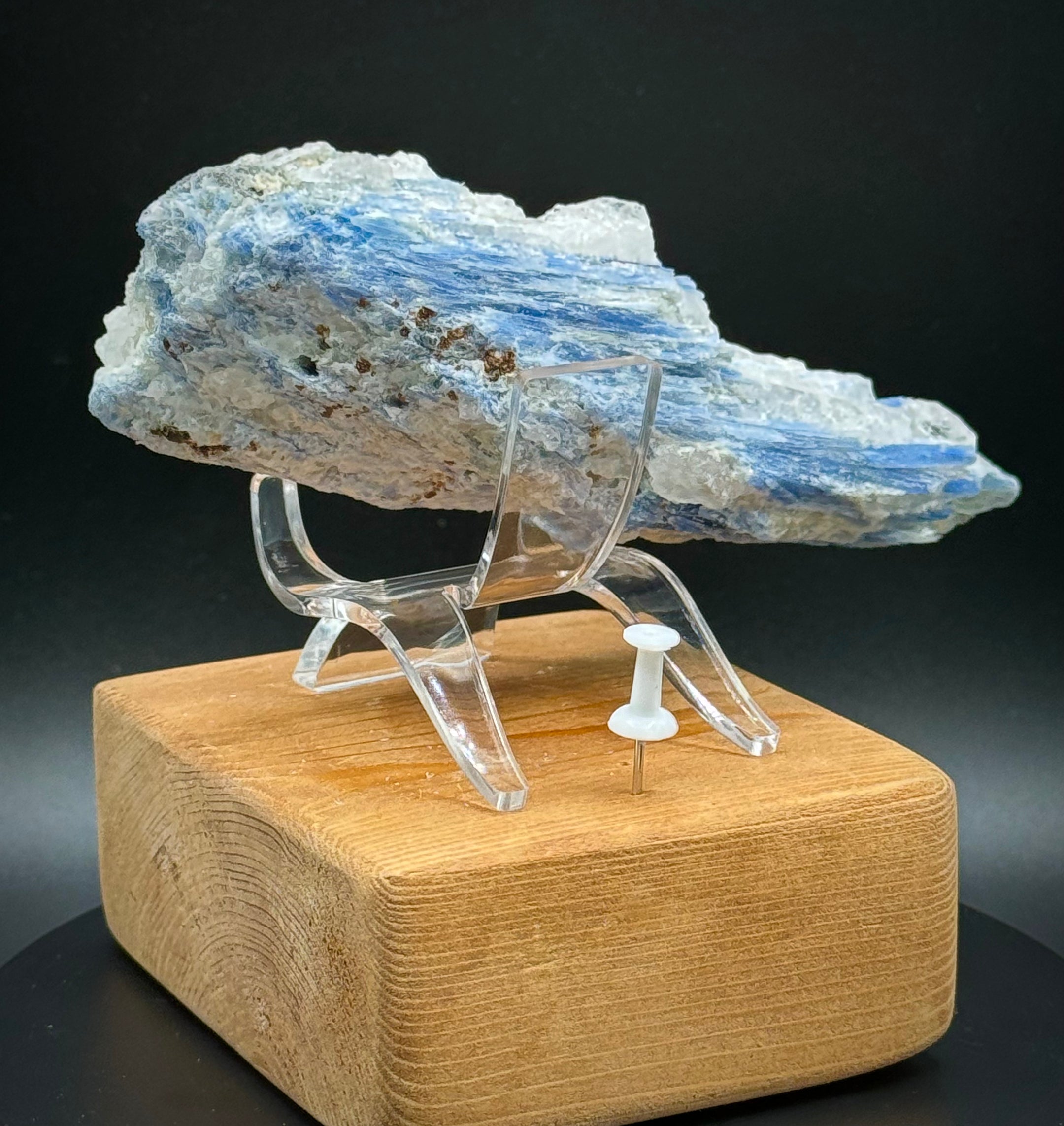 Beautiful Blue Kyanite with Quartz Cluster from Brazil, 260 Grams, A+++ Super Extra Quality, Unique Piece! - The Celestial Boutique