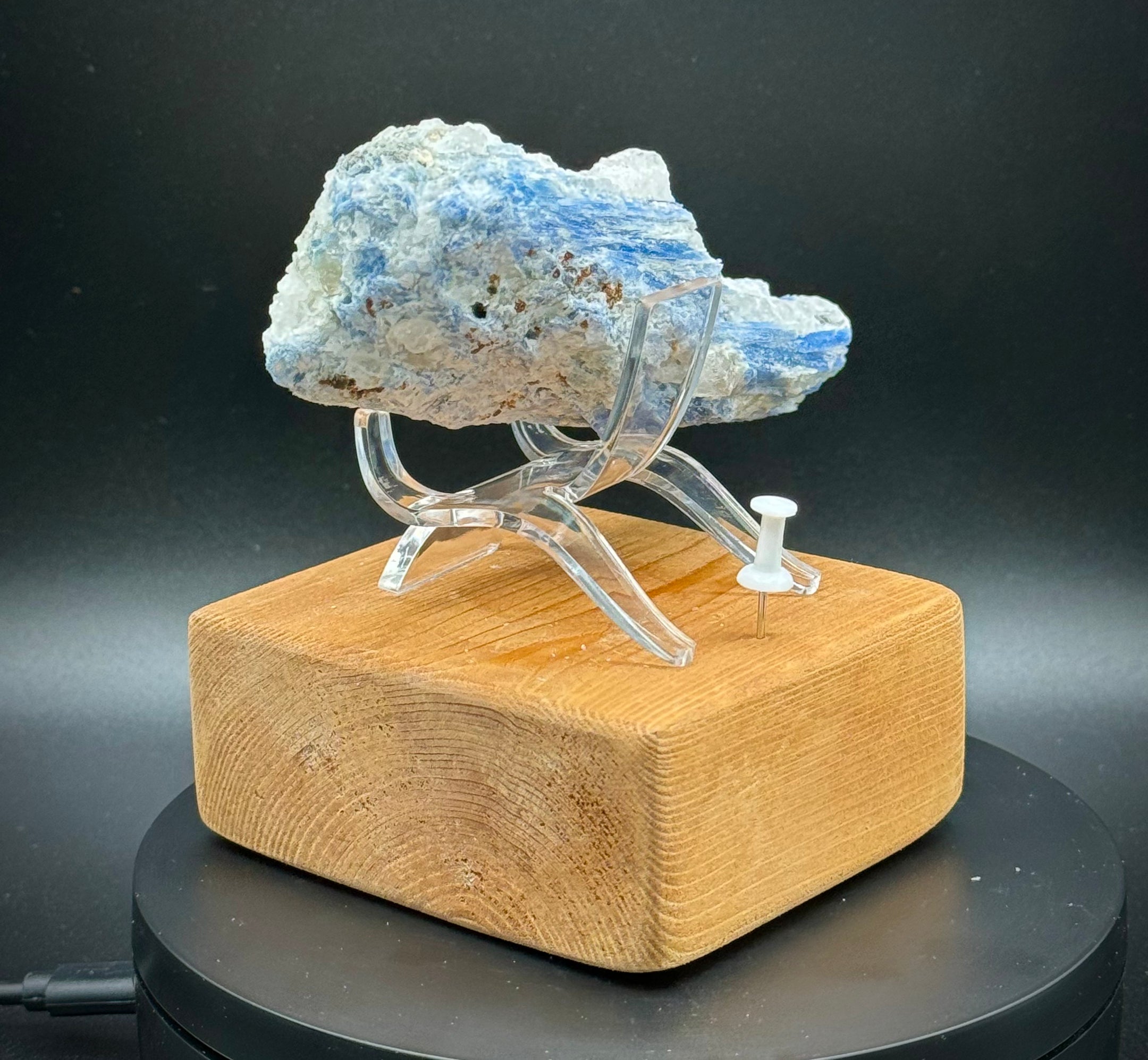 Beautiful Blue Kyanite with Quartz Cluster from Brazil, 260 Grams, A+++ Super Extra Quality, Unique Piece! - The Celestial Boutique