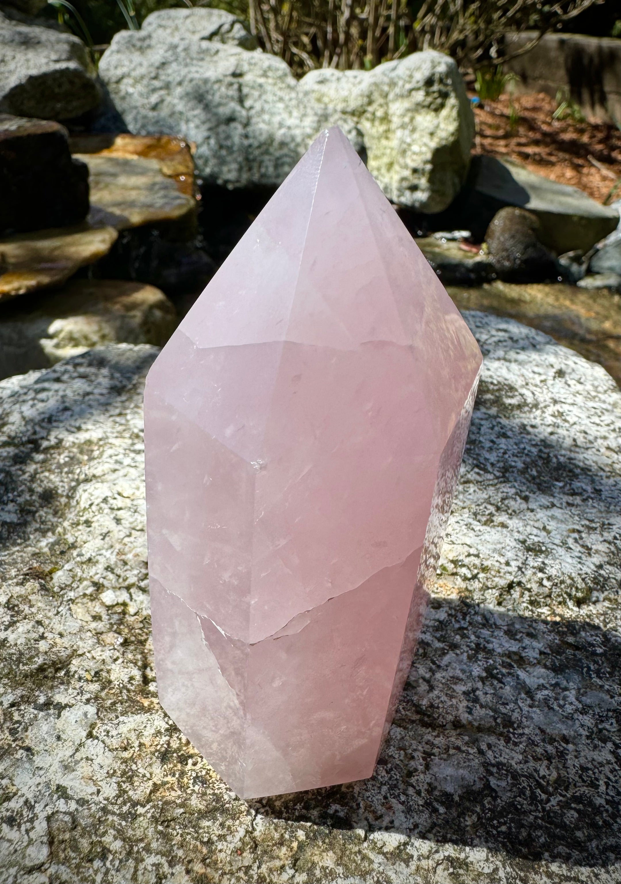 Beautiful Rose Quartz Tower from Brazil, A++ Quality, High Grade - The Celestial Boutique