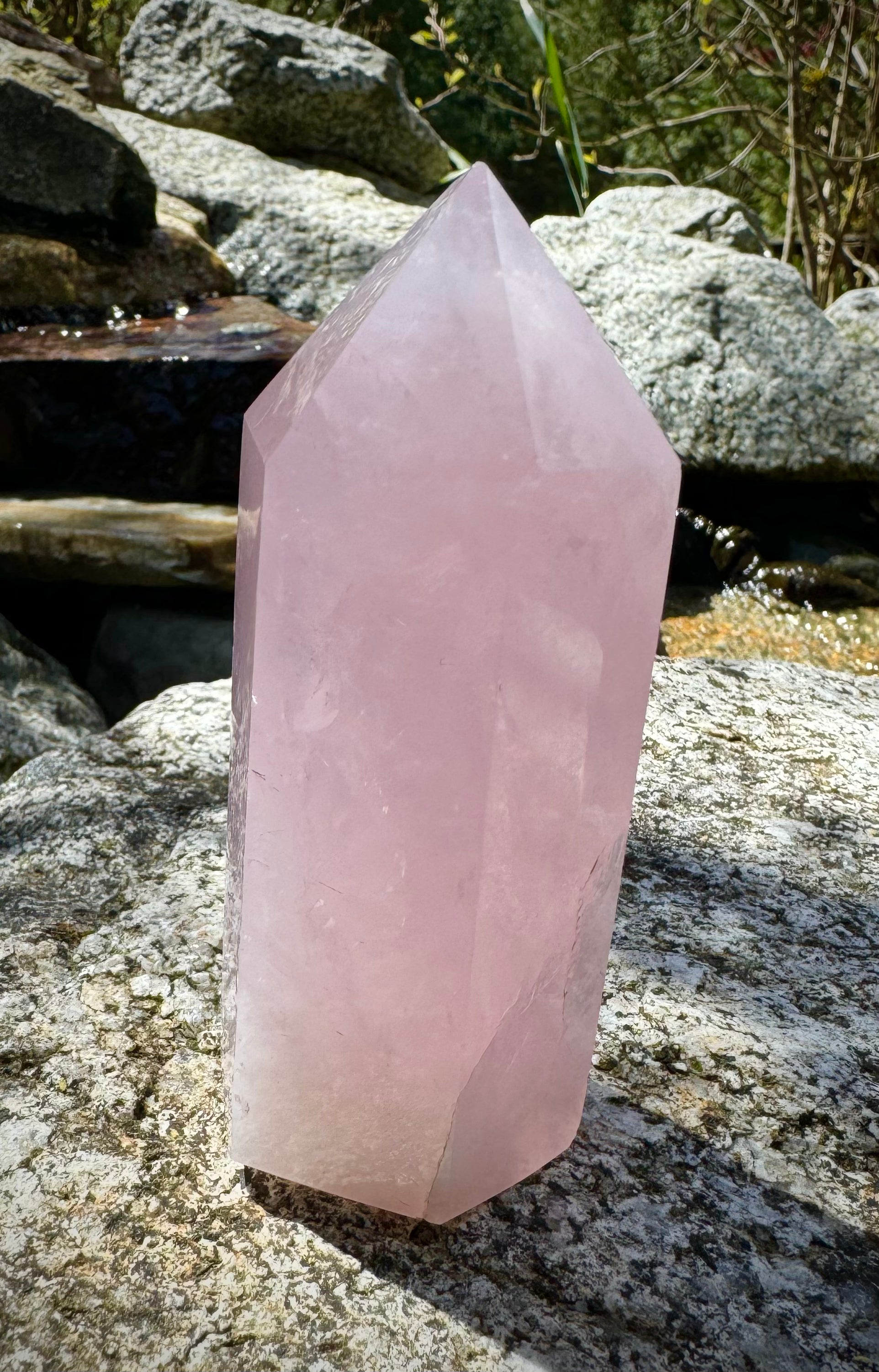 Beautiful Rose Quartz Tower from Brazil, A++ Quality, High Grade - The Celestial Boutique