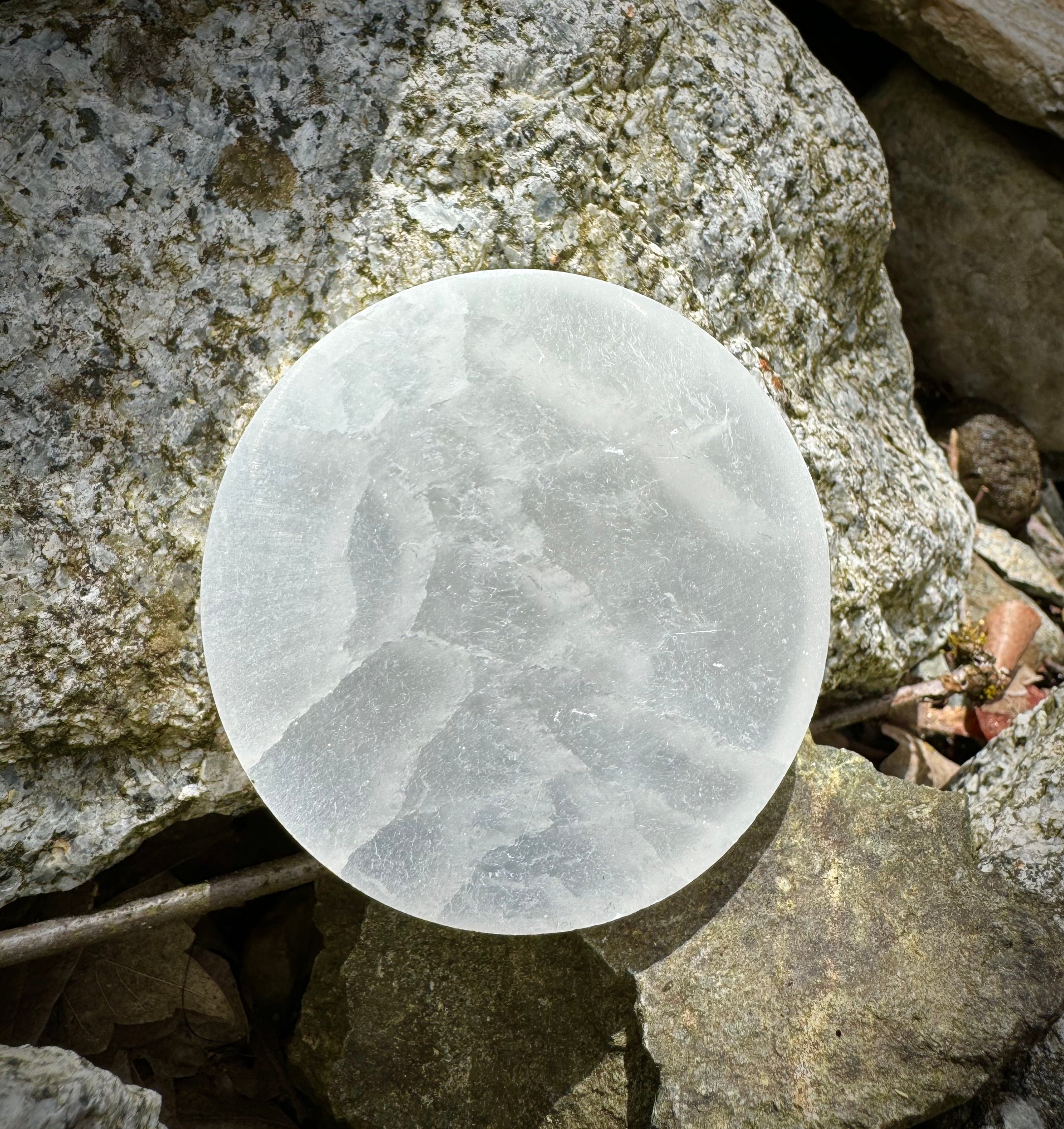 Plaques de charge en sélénite polies du Brésil 3 pouces, grande qualité, haute vibration, charge en cristal