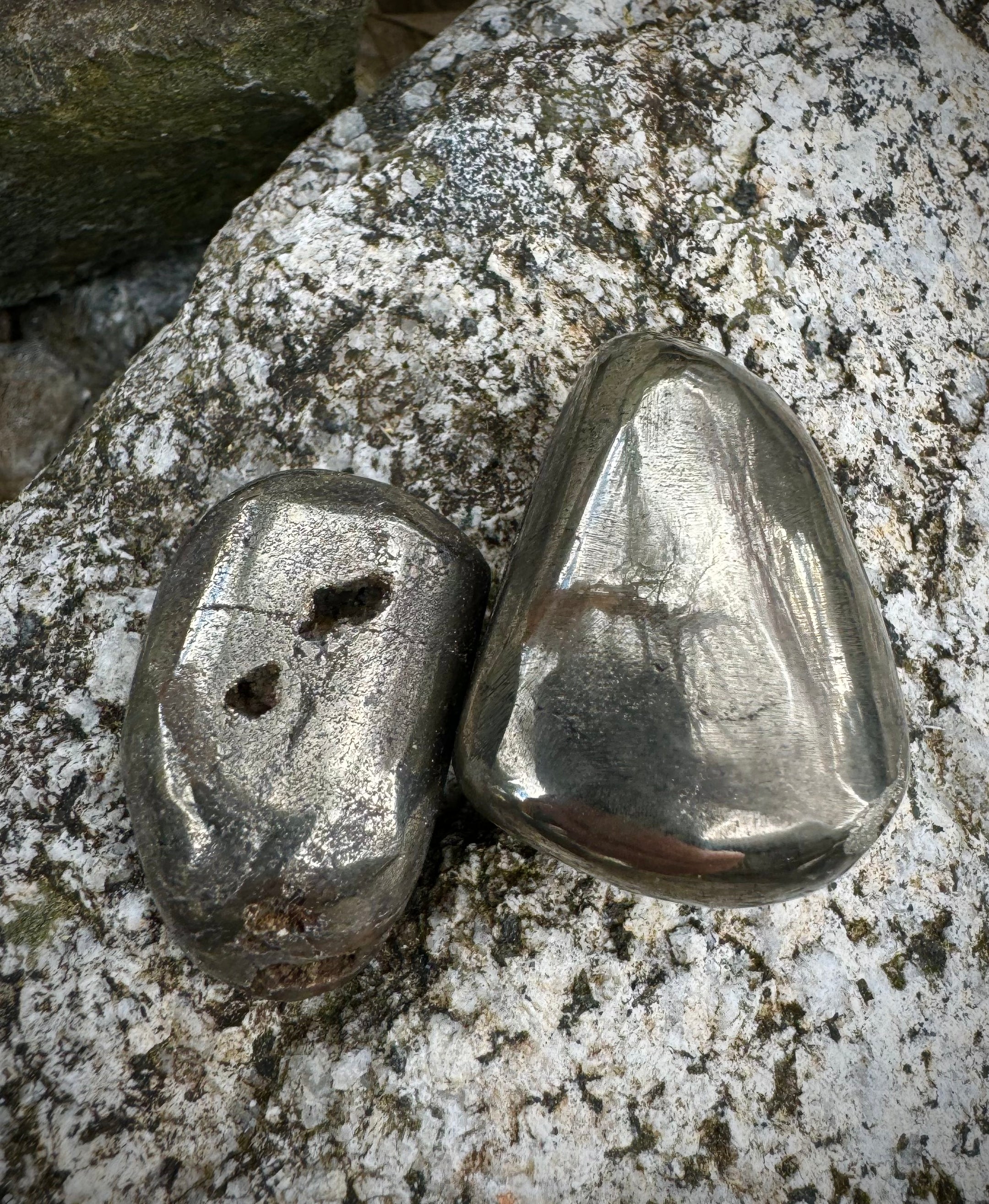 Pyrite Tumbled Stones, Great Quality, Available in Packs of 1, 2, or 3 Stones - The Celestial Boutique