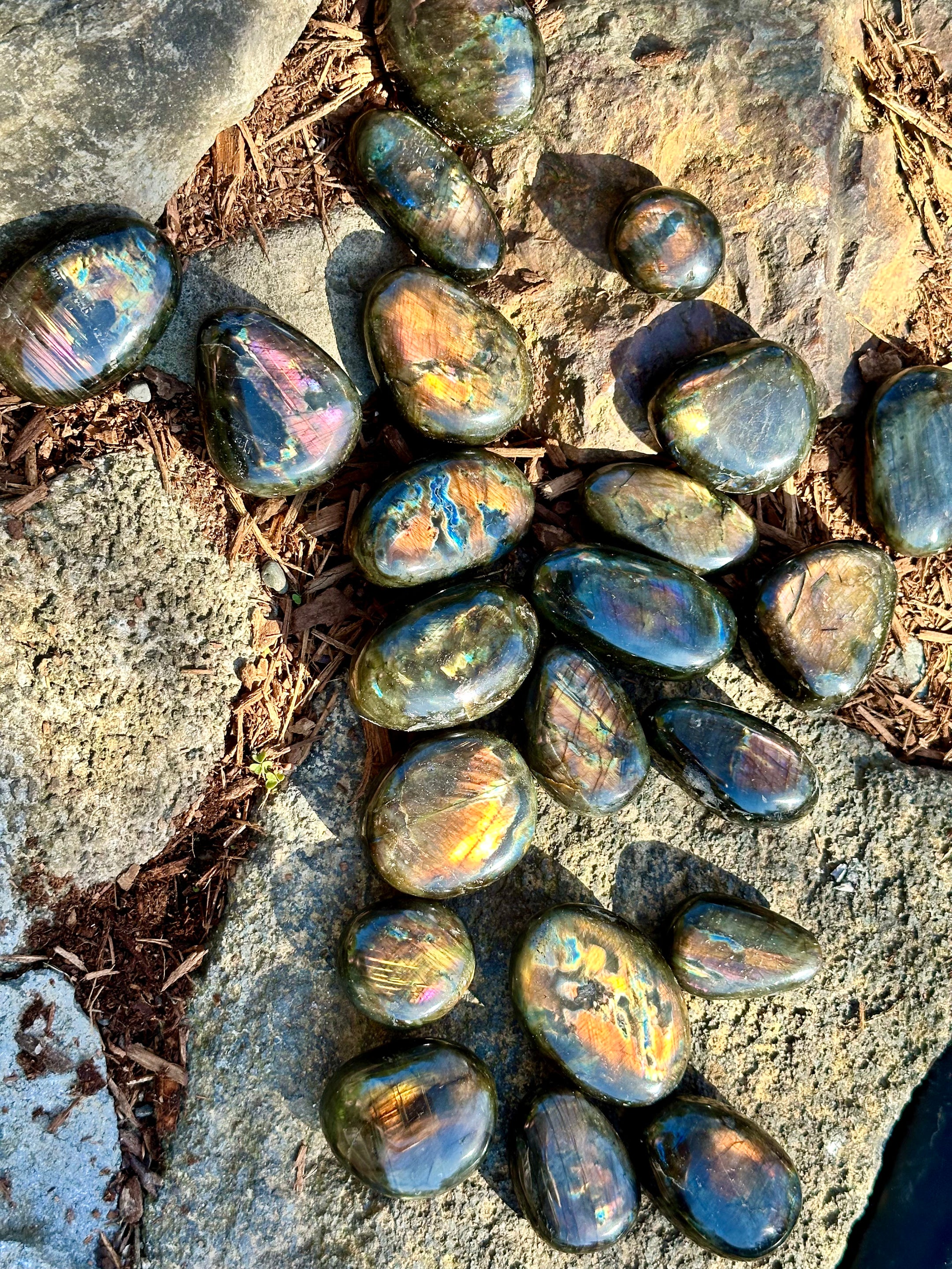 Labradorite Palm Stones, Beautiful and Flashy, 3 Sizes to Choose From, Healing Crystals, Unique Gift, Elegant Design - The Celestial Boutique