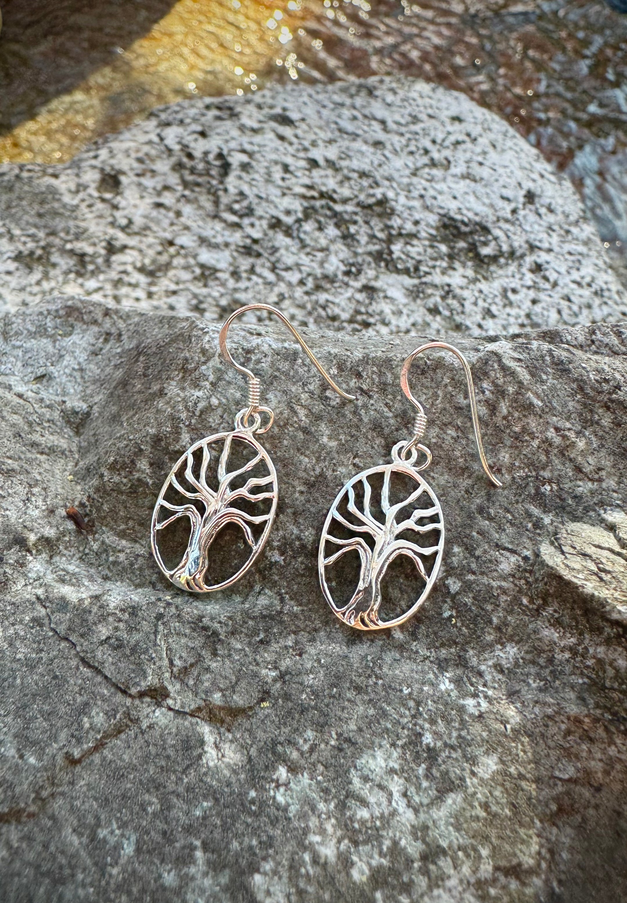 Boucles d’oreilles Tree of Life - Argent sterling 925, Superbes bijoux faits à la main, Cadeau spirituel pour les femmes, Boucles d’oreilles élégantes et hypoallergéniques