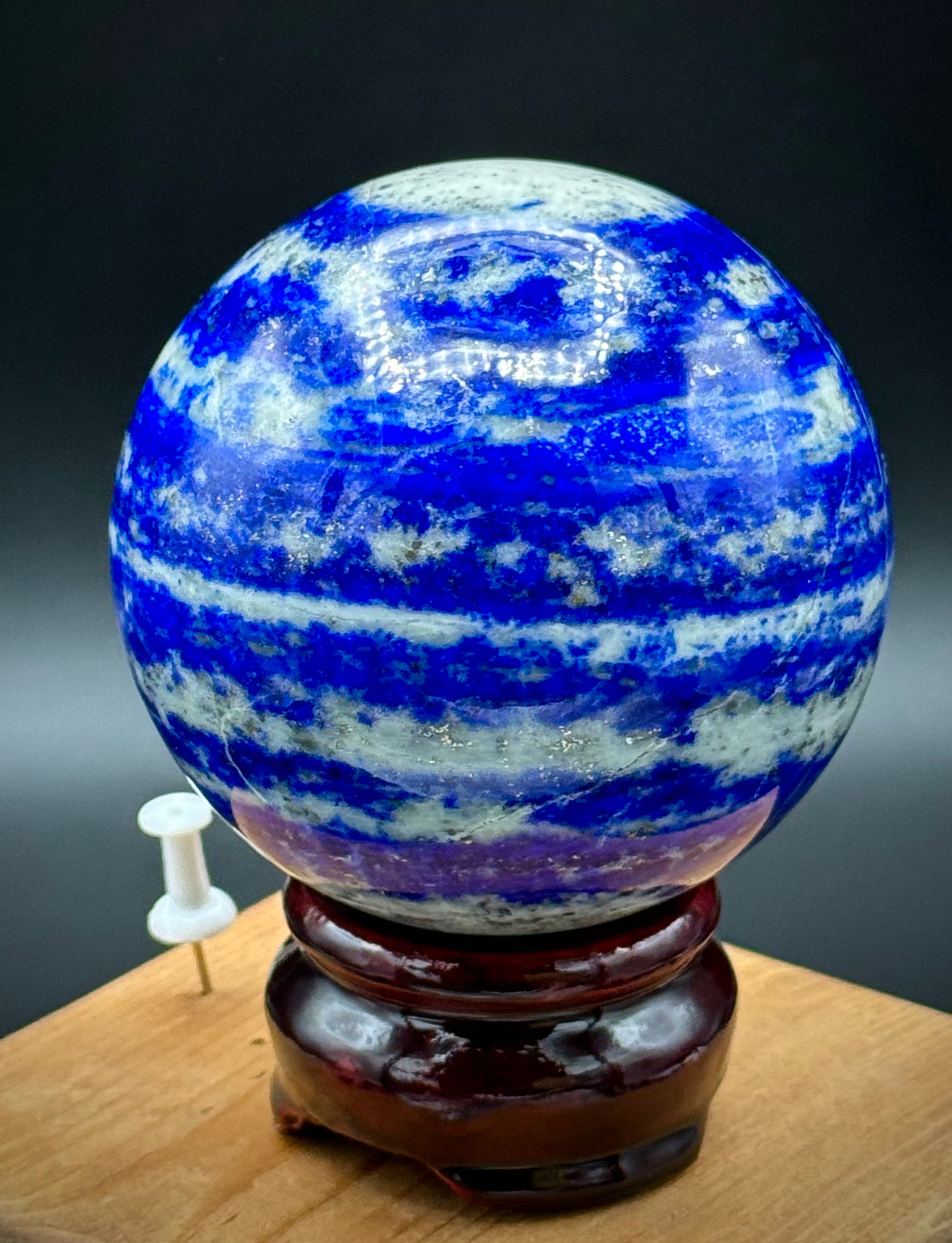 Natural Lapis Lazuli Sphere from Pakistan with Pyrite Inclusions, Beautiful and Authentic, A+++ Quality - The Celestial Boutique