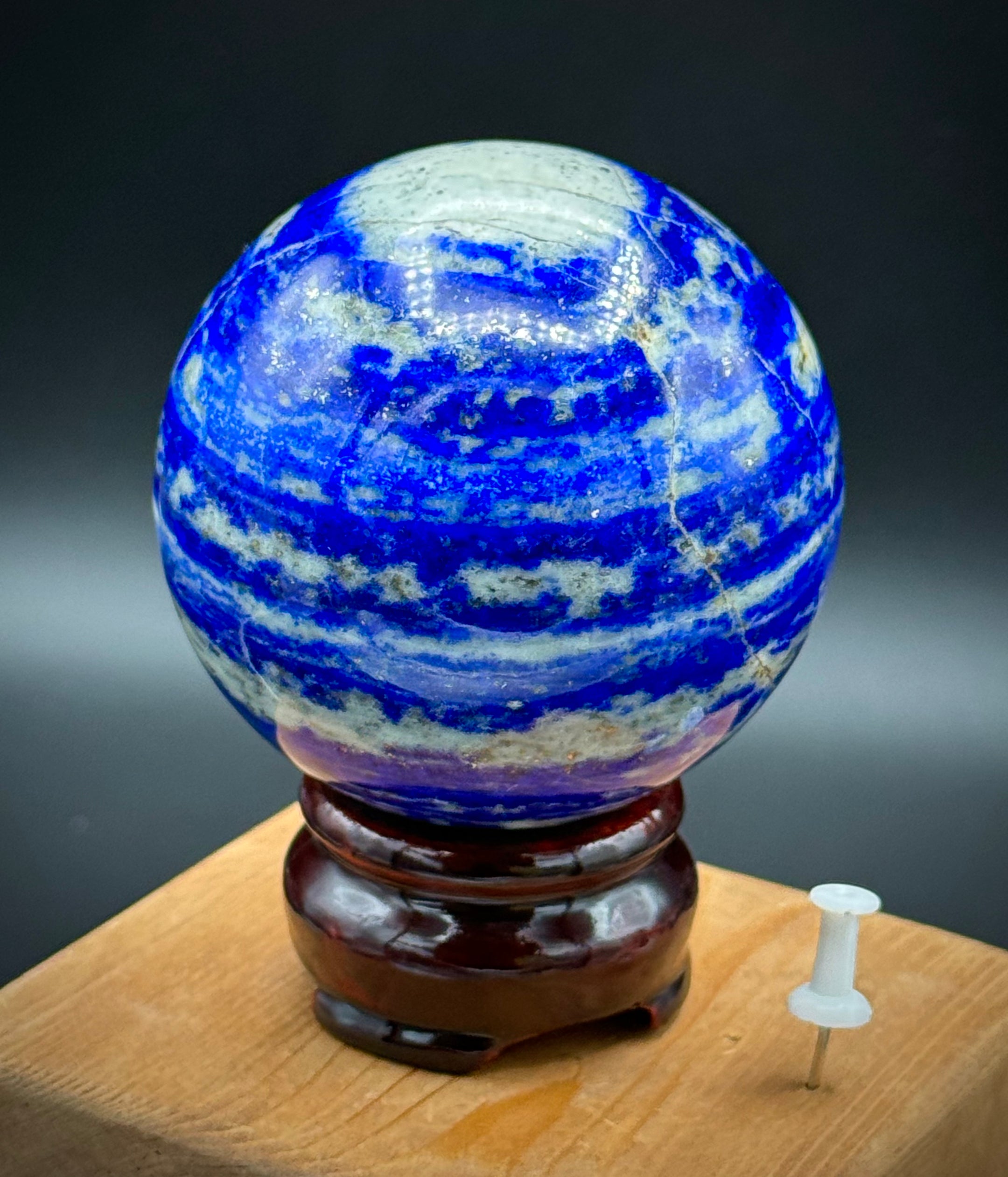 Natural Lapis Lazuli Sphere from Pakistan with Pyrite Inclusions, Beautiful and Authentic, A+++ Quality - The Celestial Boutique