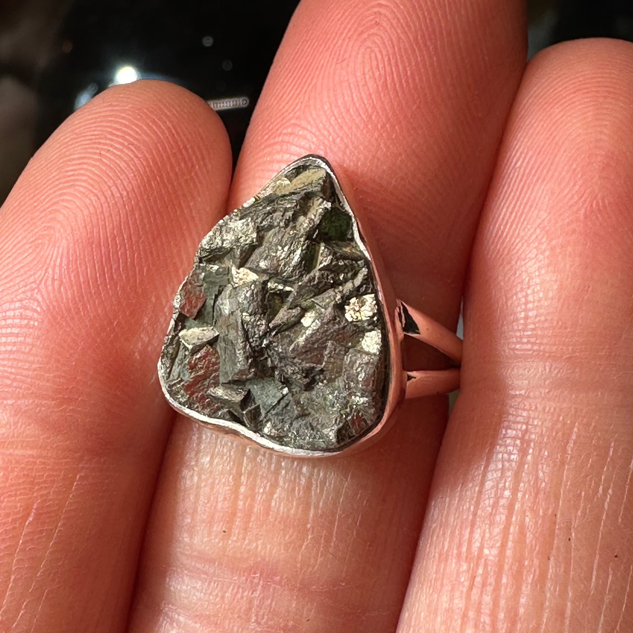 Bague en cristal Pyrite Druzy, argent sterling 925, belle et authentique, taille 7, bijoux élégants, cadeau unique