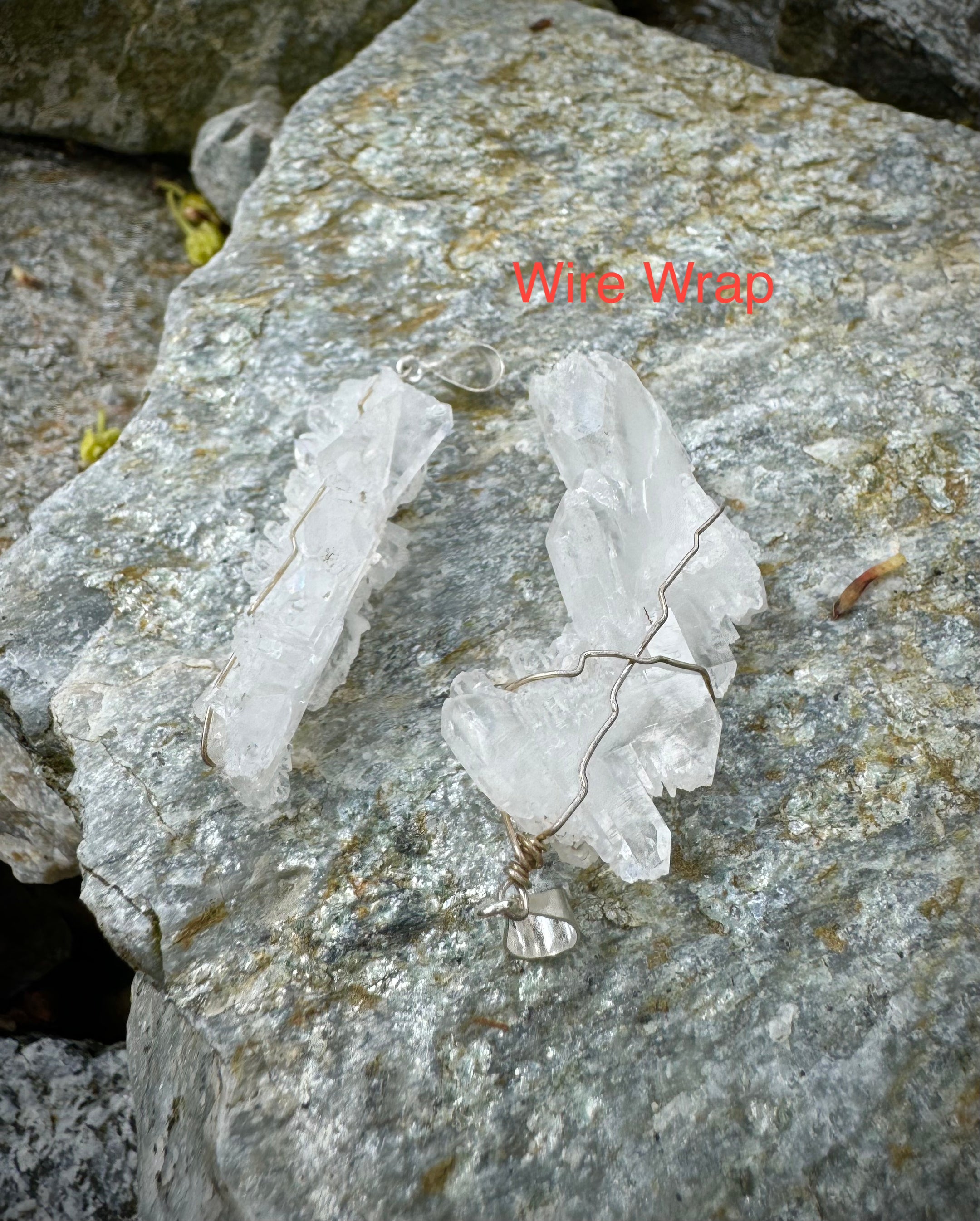 Clear Quartz Chunk Pendant Sterling Silver, From Pakistan, Beautiful Gemstone Jewelry - The Celestial Boutique