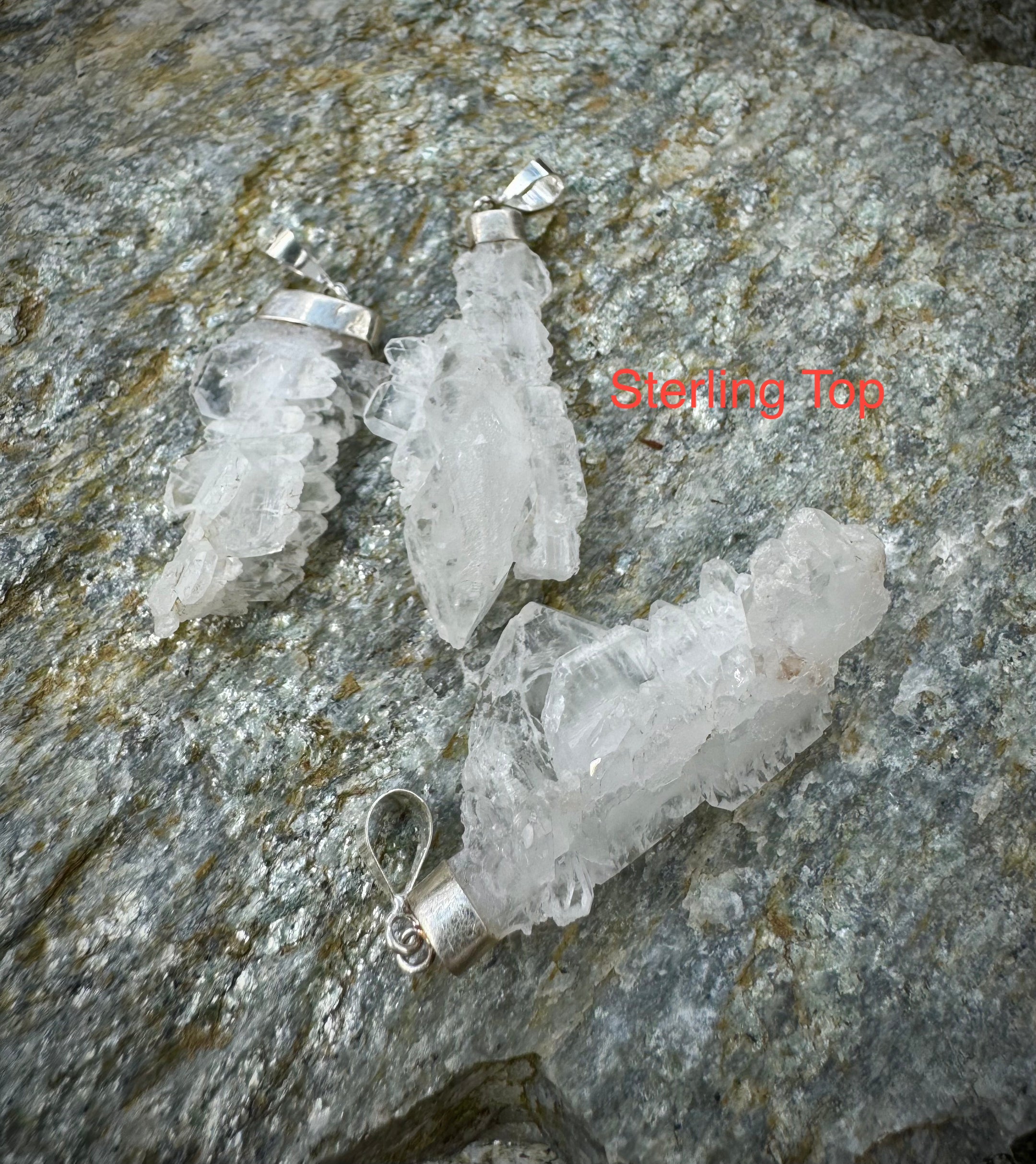 Clear Quartz Chunk Pendant Sterling Silver, From Pakistan, Beautiful Gemstone Jewelry - The Celestial Boutique