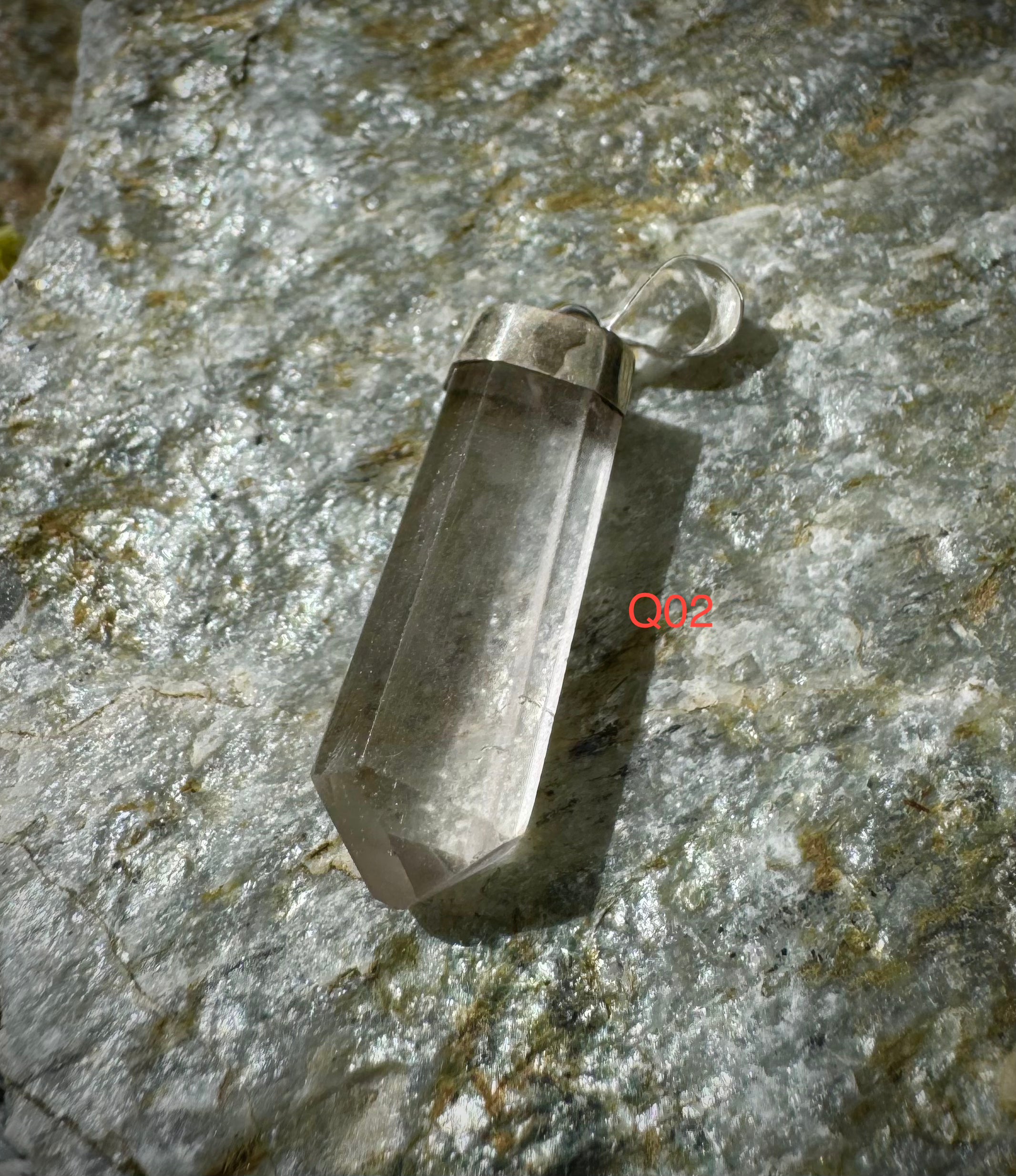 Polished Clear Quartz Point Pendant Sterling Silver .925, Beautiful Gemstone Jewelry - The Celestial Boutique